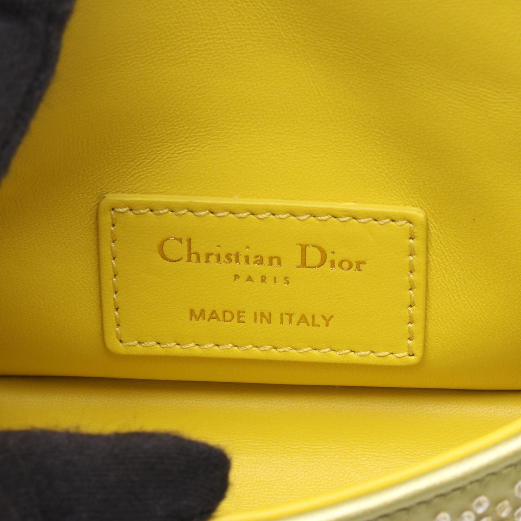 Christian Dior Yellow Leather Handbag Shoulder Bag (Pre-Owned)