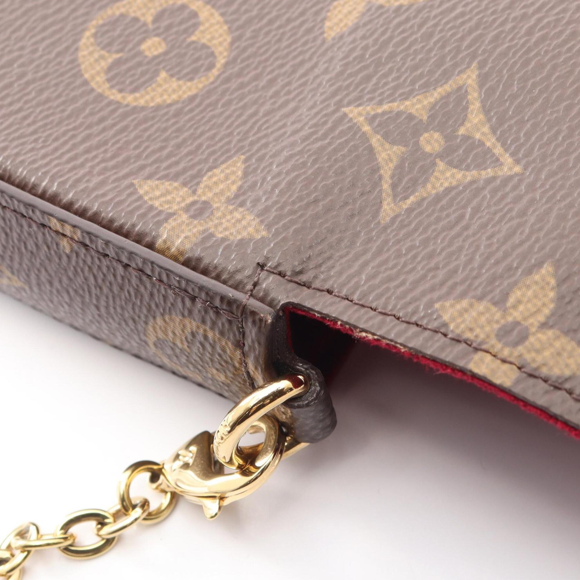 Louis Vuitton Brown Fuchsia Monogram Monogram Handbag Shoulder Bag (Pre-Owned)