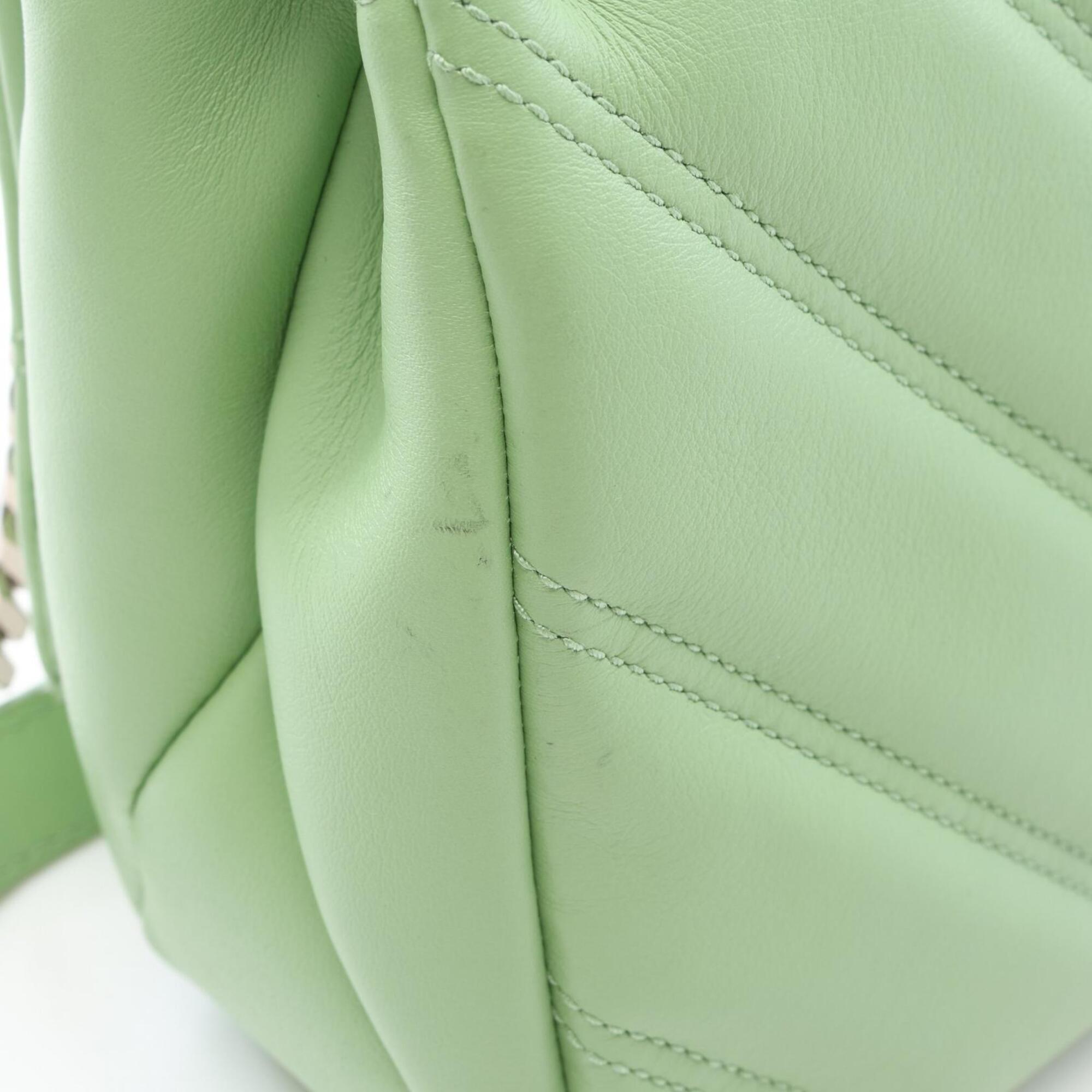 Bvlgari Green Leather Handbag Shoulder Bag (Pre-Owned)