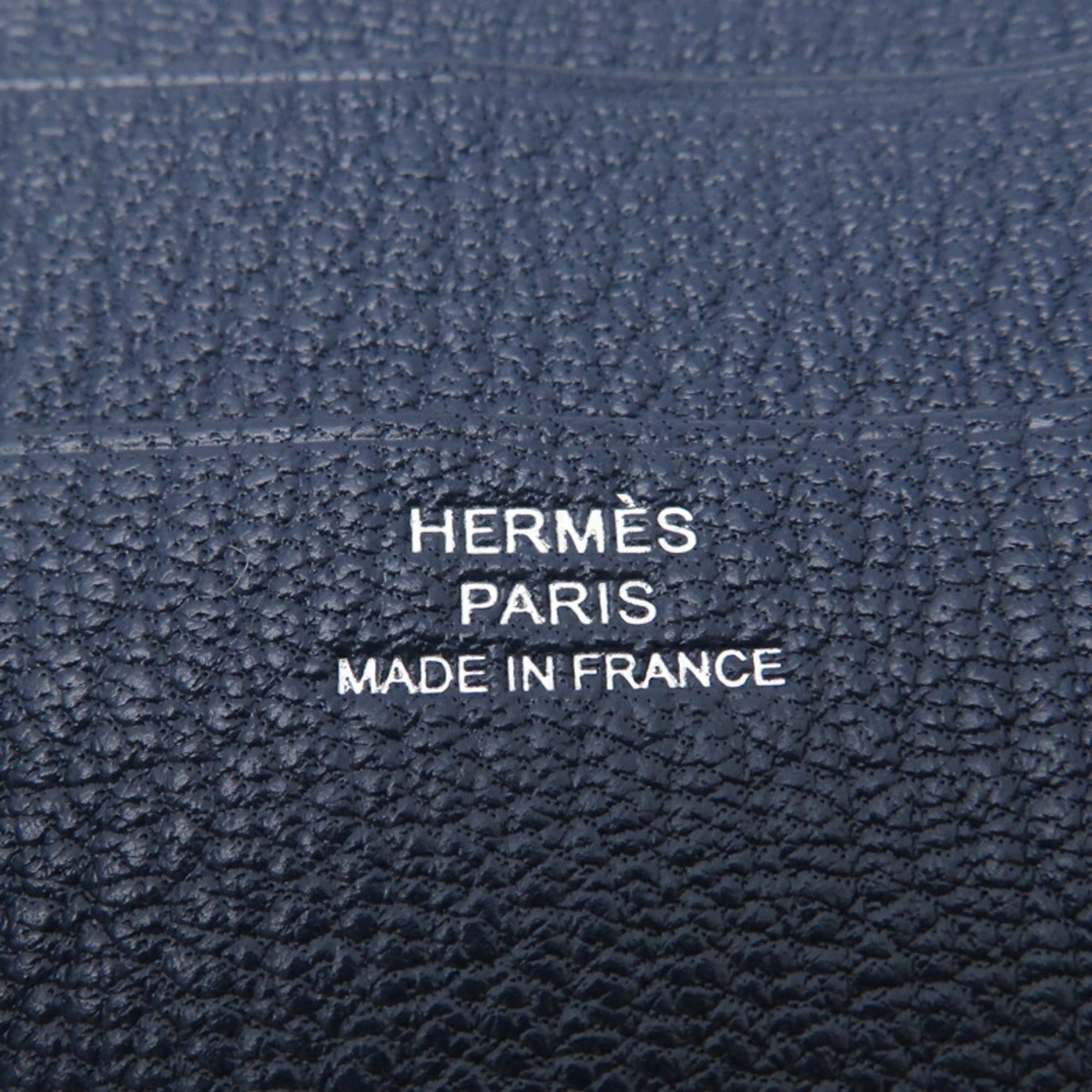 Hermes Navy Chevre Leather Wallet (Tri-Fold) (Pre-Owned)
