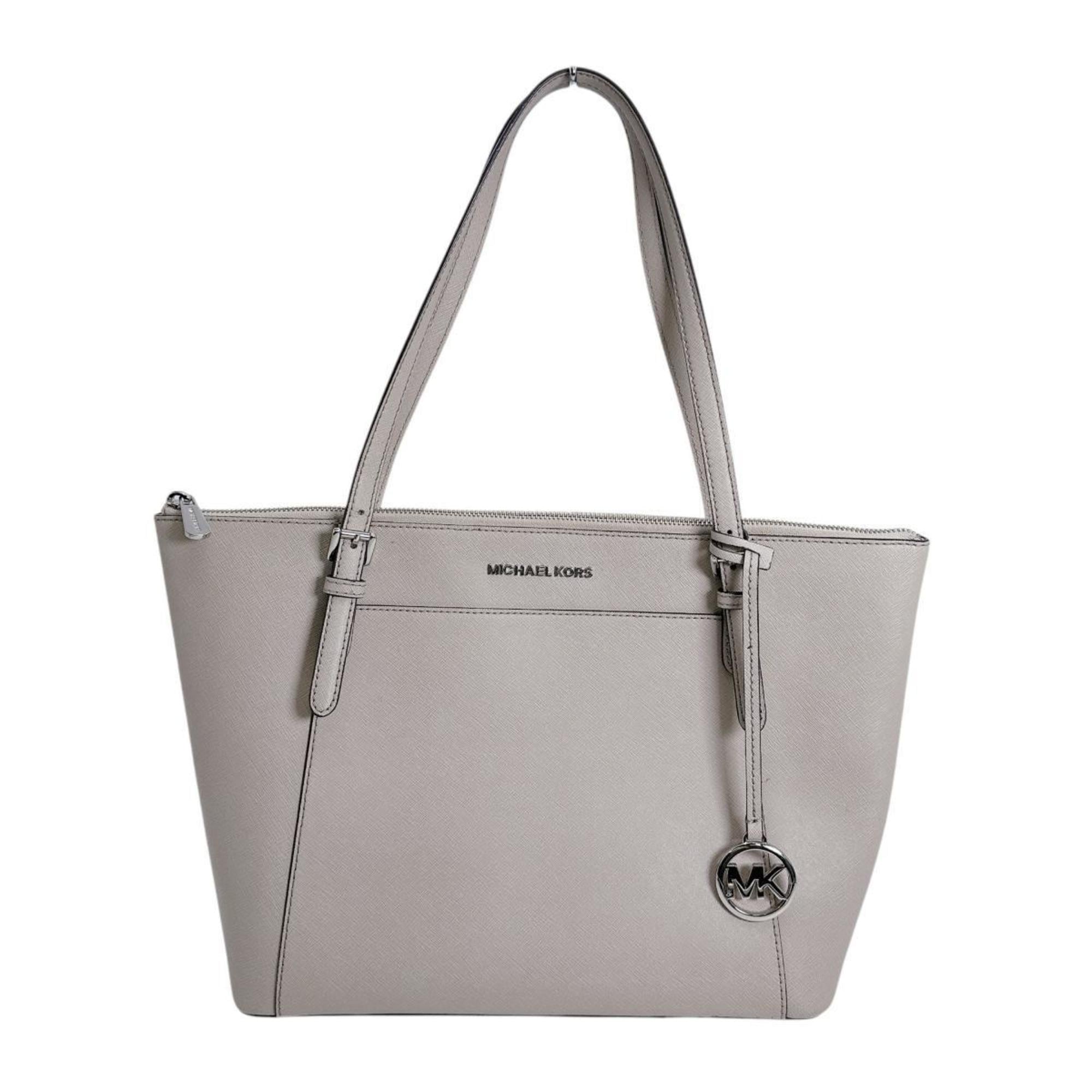 Michael Kors Gray Leather Handbag Tote Bag (Pre-Owned)
