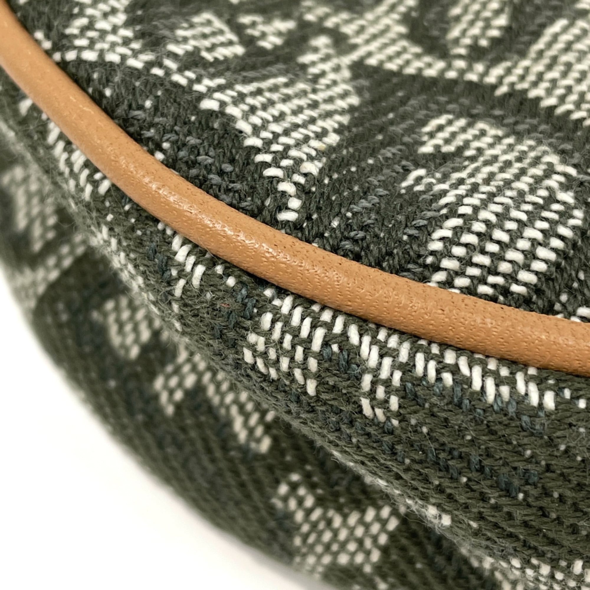 Christian Dior Trotter Green Canvas Leather Saddle Bag (Pre-Owned)