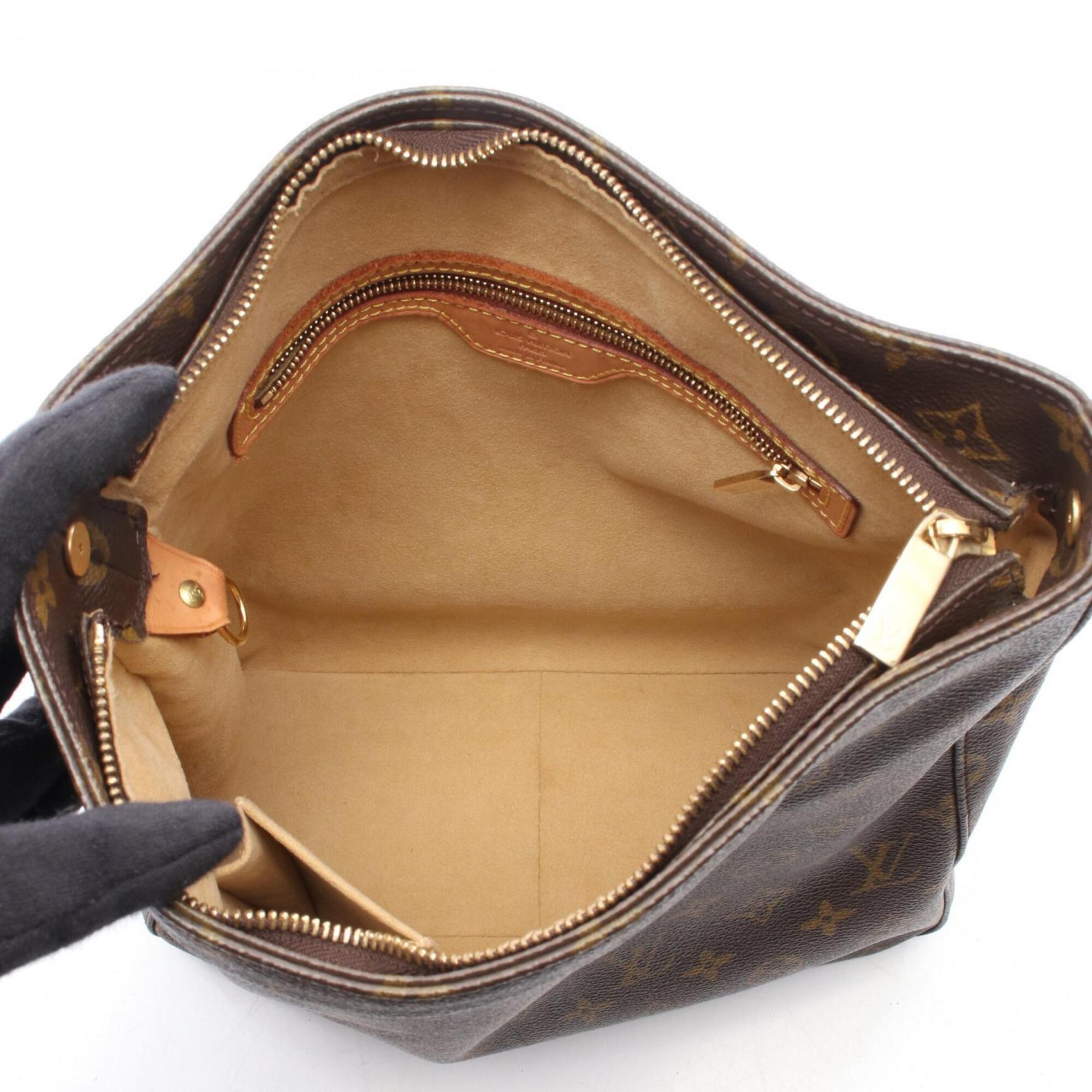 Louis Vuitton Brown Monogram Coated Canvas Leather Handbag Shoulder Bag (Pre-Owned)