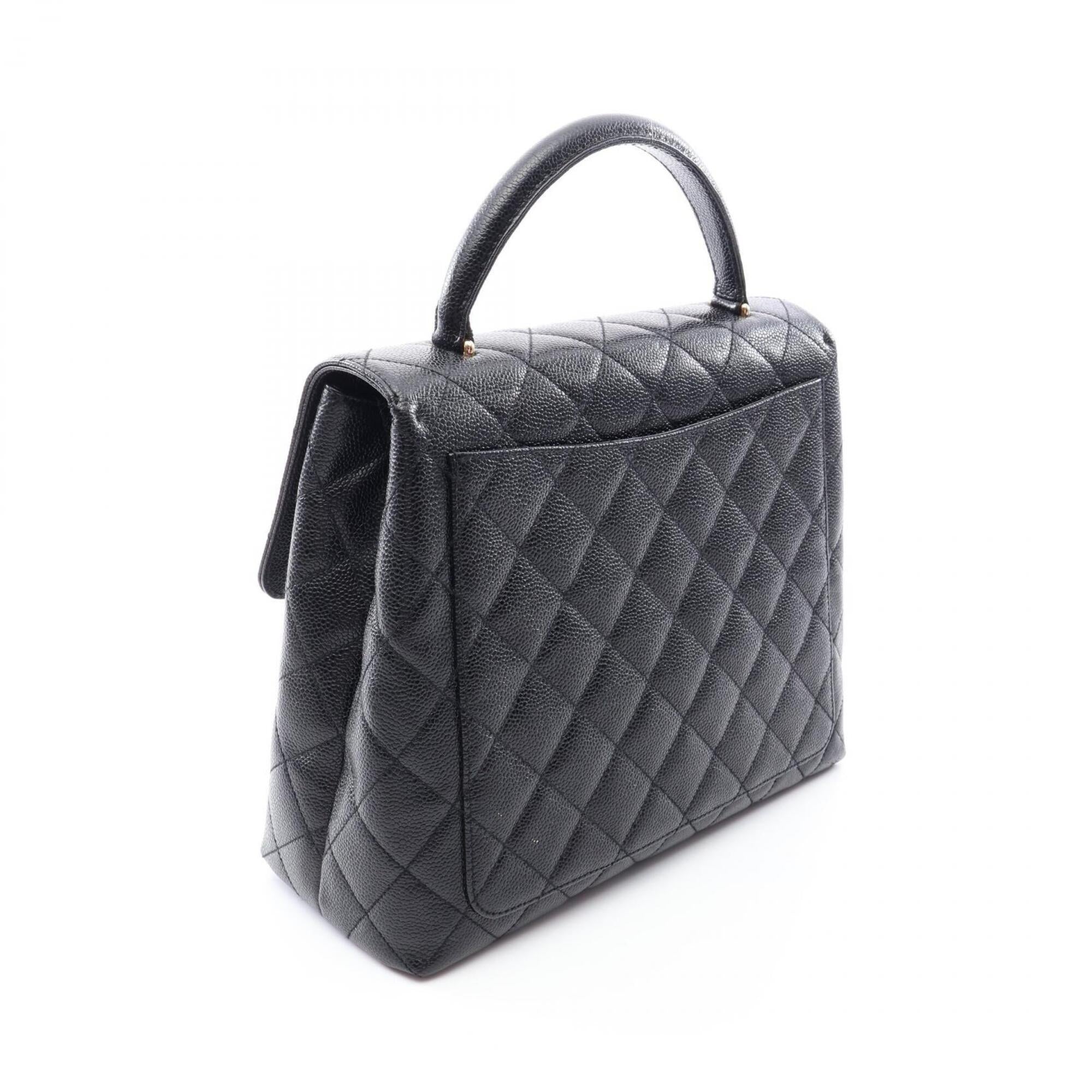 Chanel Black Grained Calfskin Handbag (Pre-Owned)