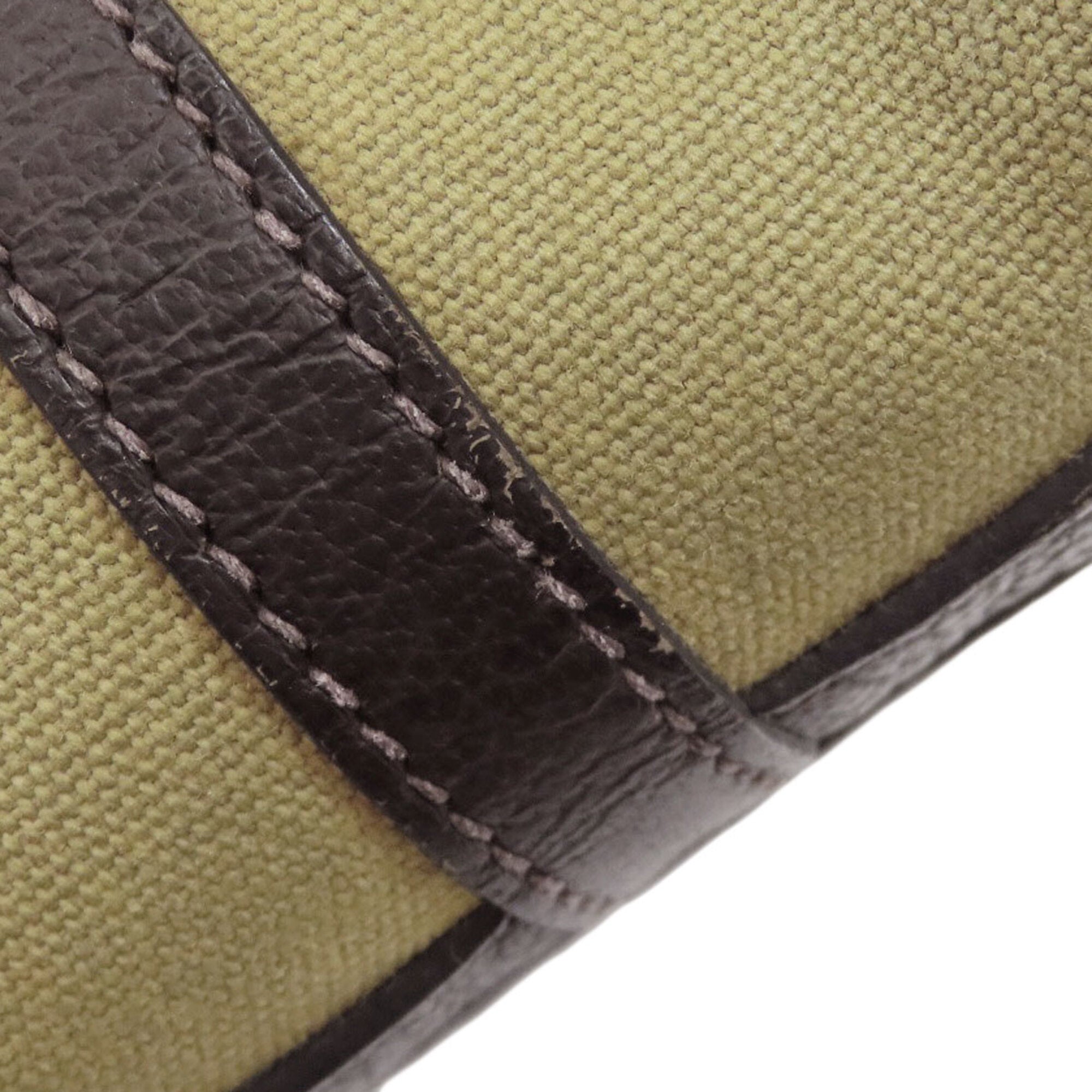 Hermes Garden Khaki Toile Officier Tote Bag (Pre-Owned)