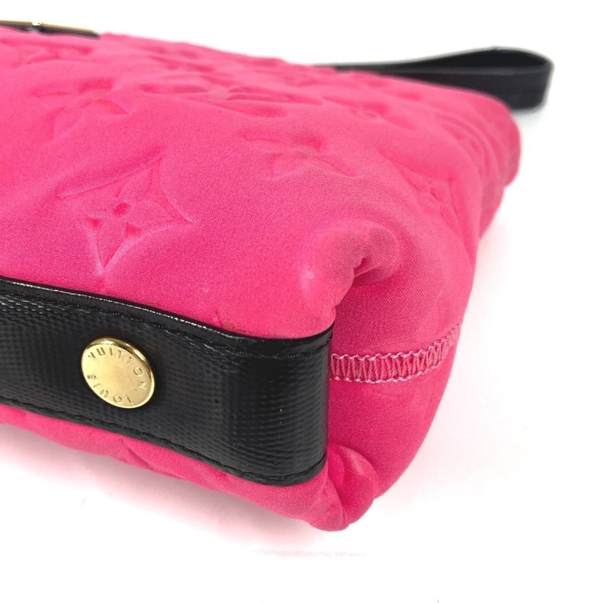 Louis Vuitton Black Galle Monogram Pink Monogram Clutch Bag Pouch (Pre-Owned)
