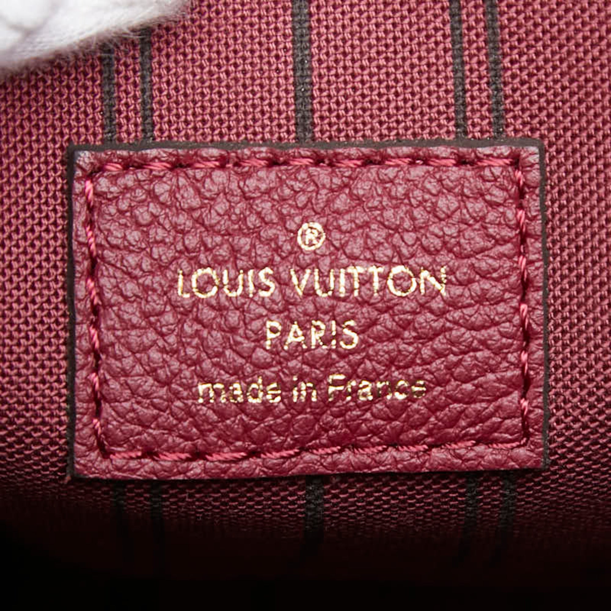 Louis Vuitton Raisin Red Color Wine Leather Handbag (Pre-Owned)