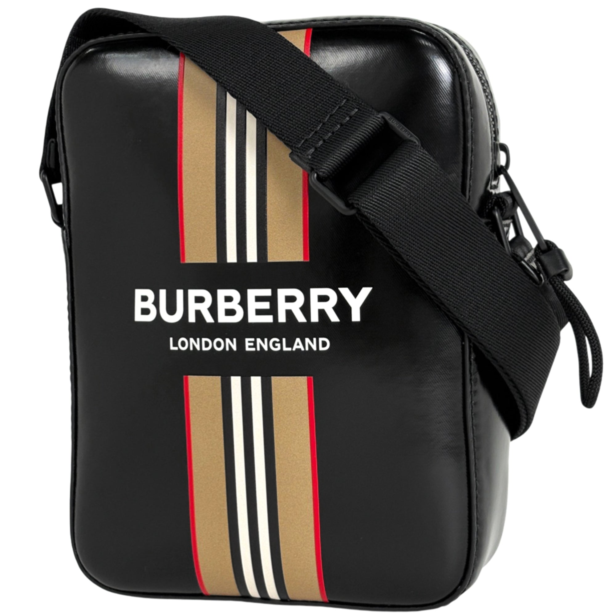 Burberry Black Coated Canvas Shoulder Bag (Pre-Owned)