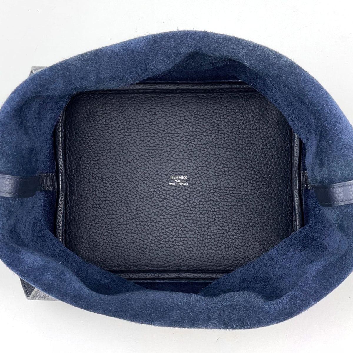 Hermes Blue Nuit Taurillon Clemence Leather Handbag (Pre-Owned)