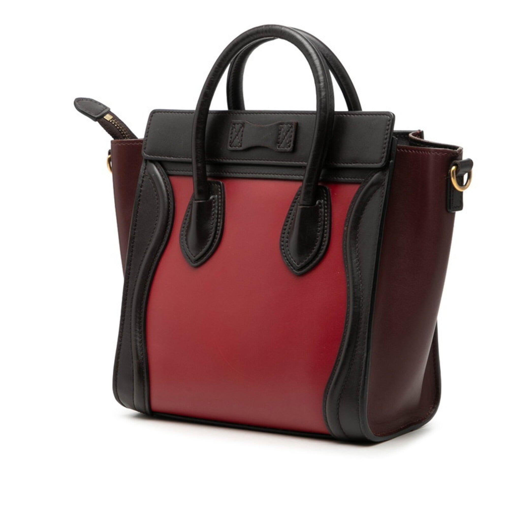 Celine Bordeaux Brown Red Color Leather Handbag Shoulder Bag (Pre-Owned)