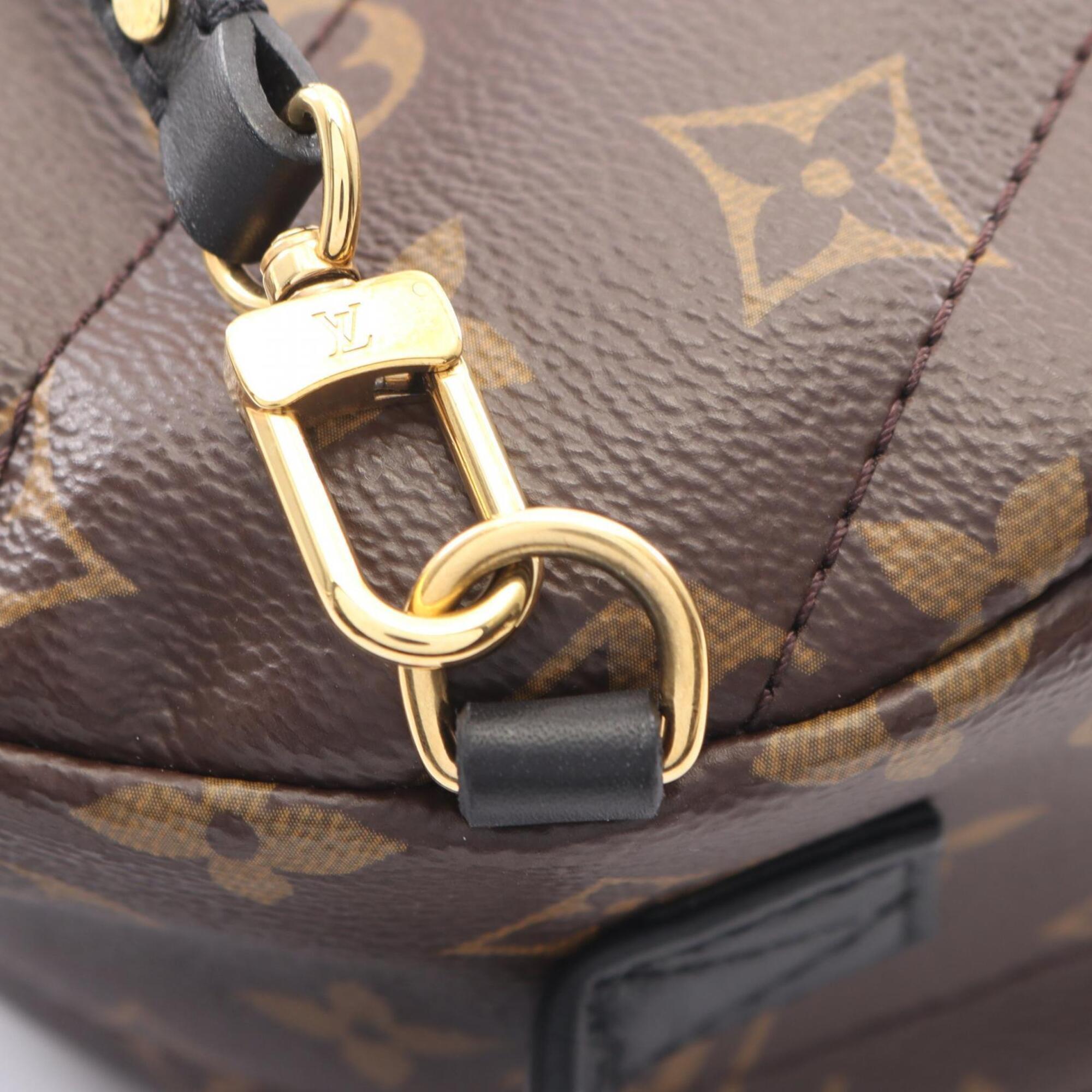 Louis Vuitton Black Brown Monogram Coated Canvas Leather Backpack (Pre-Owned)