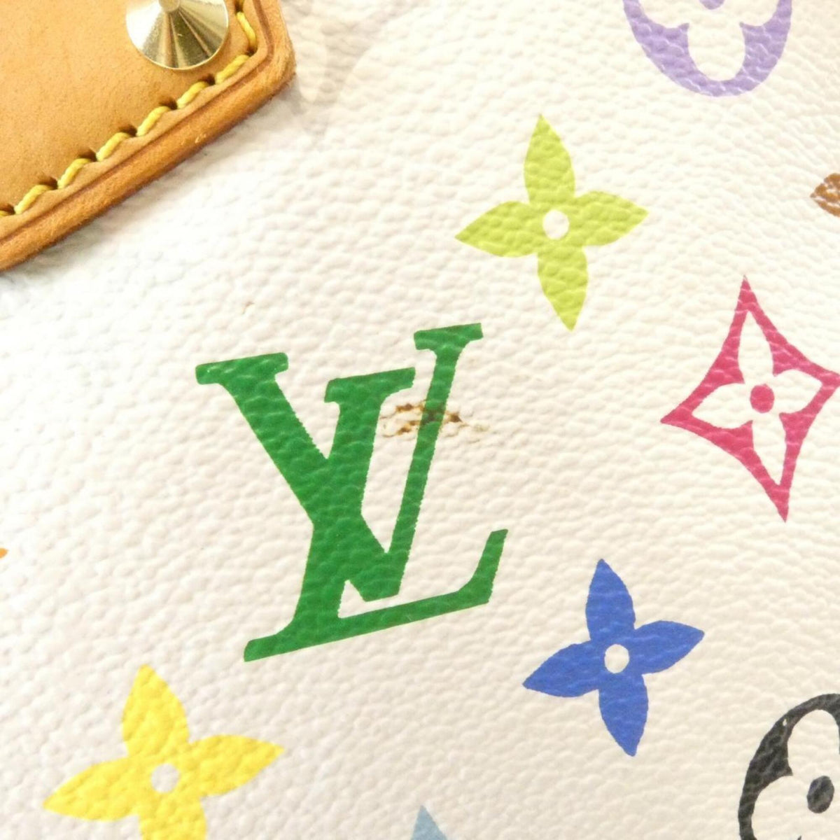 Louis Vuitton Multi-Color White Coated Canvas Handbag (Pre-Owned)