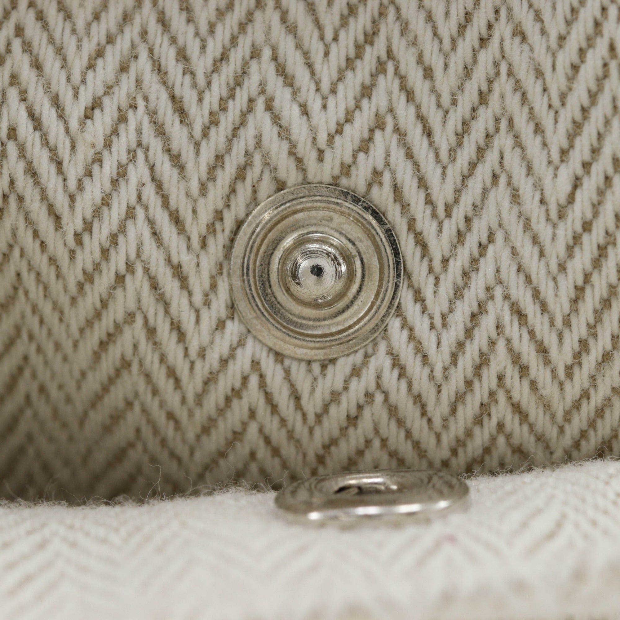 Hermes Beige Toile Chevron Pouch (Pre-Owned)