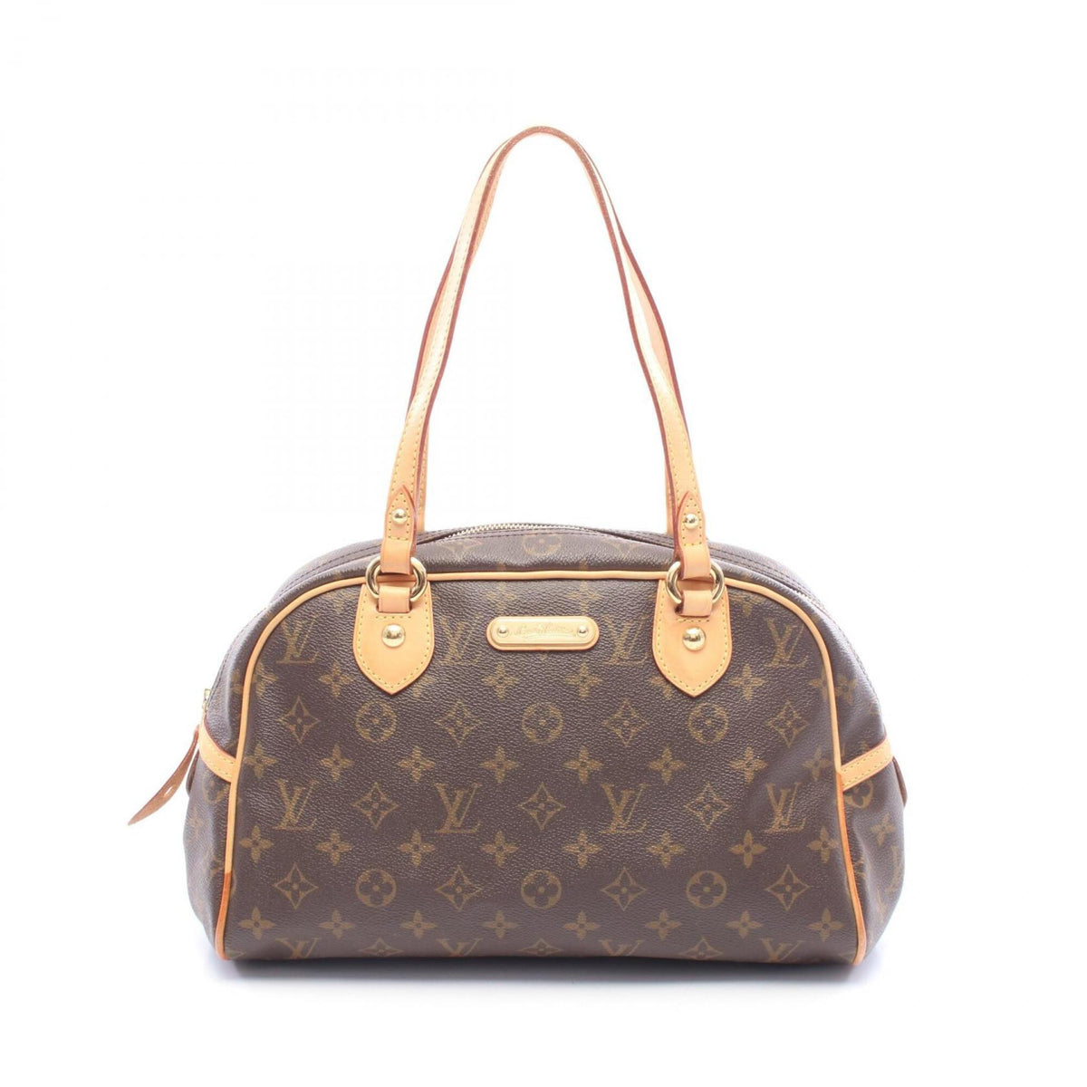 Louis Vuitton Brown Coated Canvas Leather Handbag Shoulder Bag (Pre-Owned)