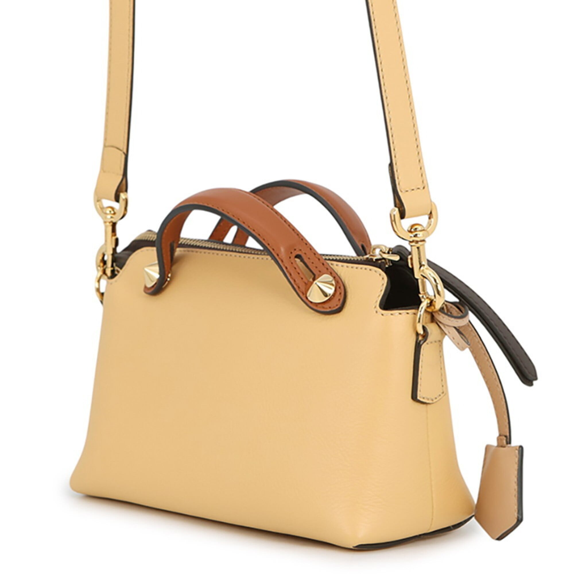 Fendi Brown Yellow Leather Handbag (Pre-Owned)