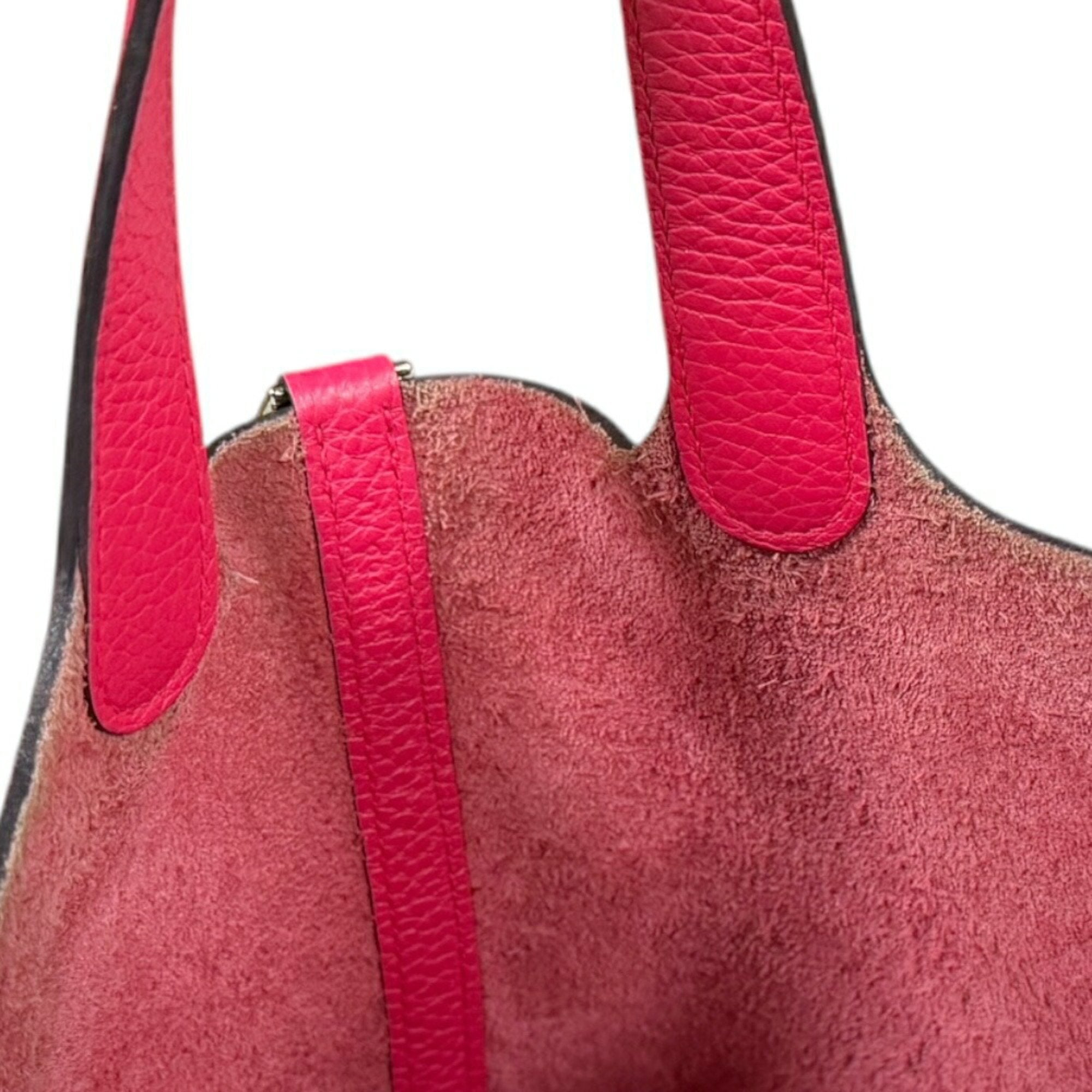 Hermes Pink Taurillon Clemence Leather Handbag (Pre-Owned)