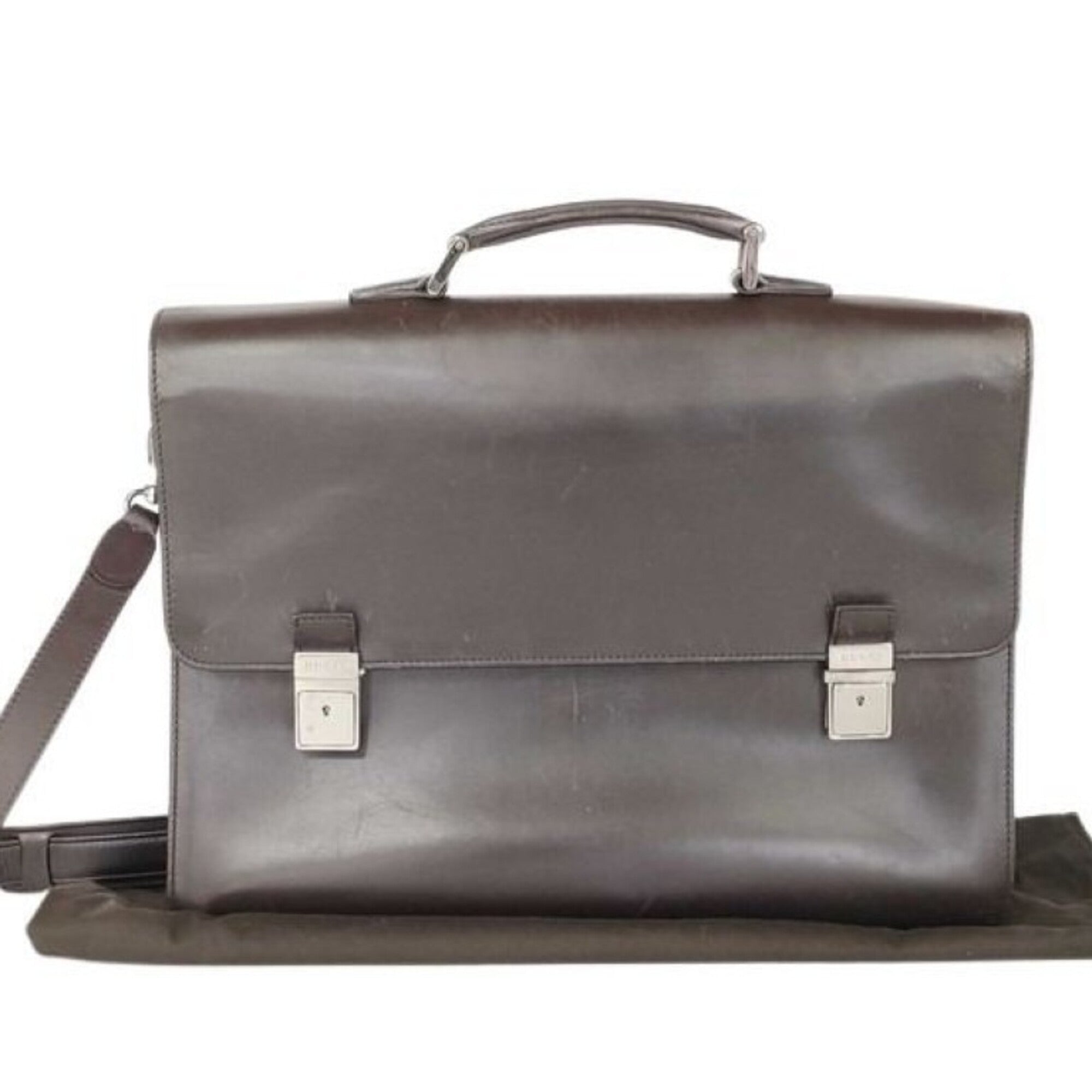 Gucci Brown Leather Briefcase (Pre-Owned)
