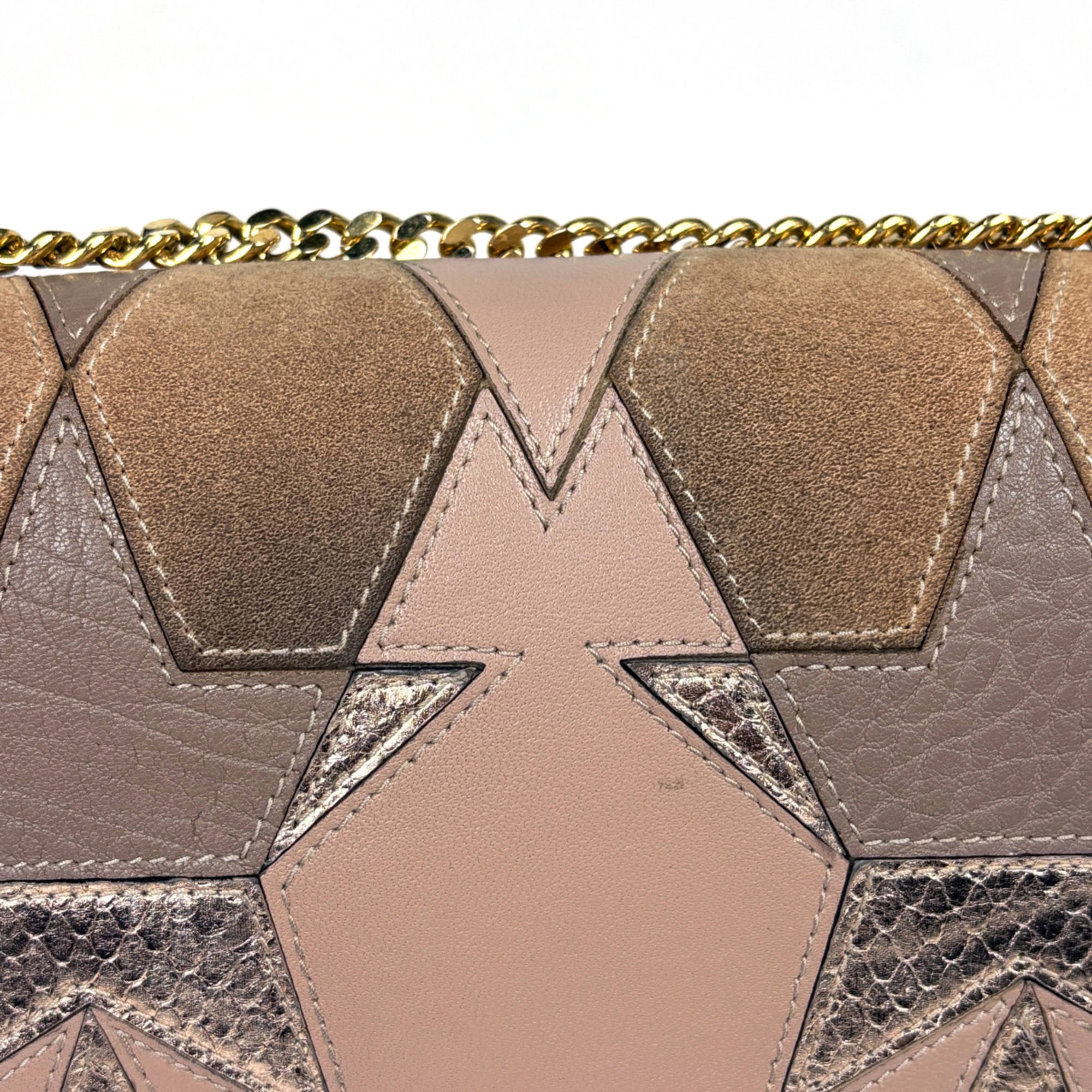 Jimmy Choo Pink Beige Leather Shoulder Bag (Pre-Owned)