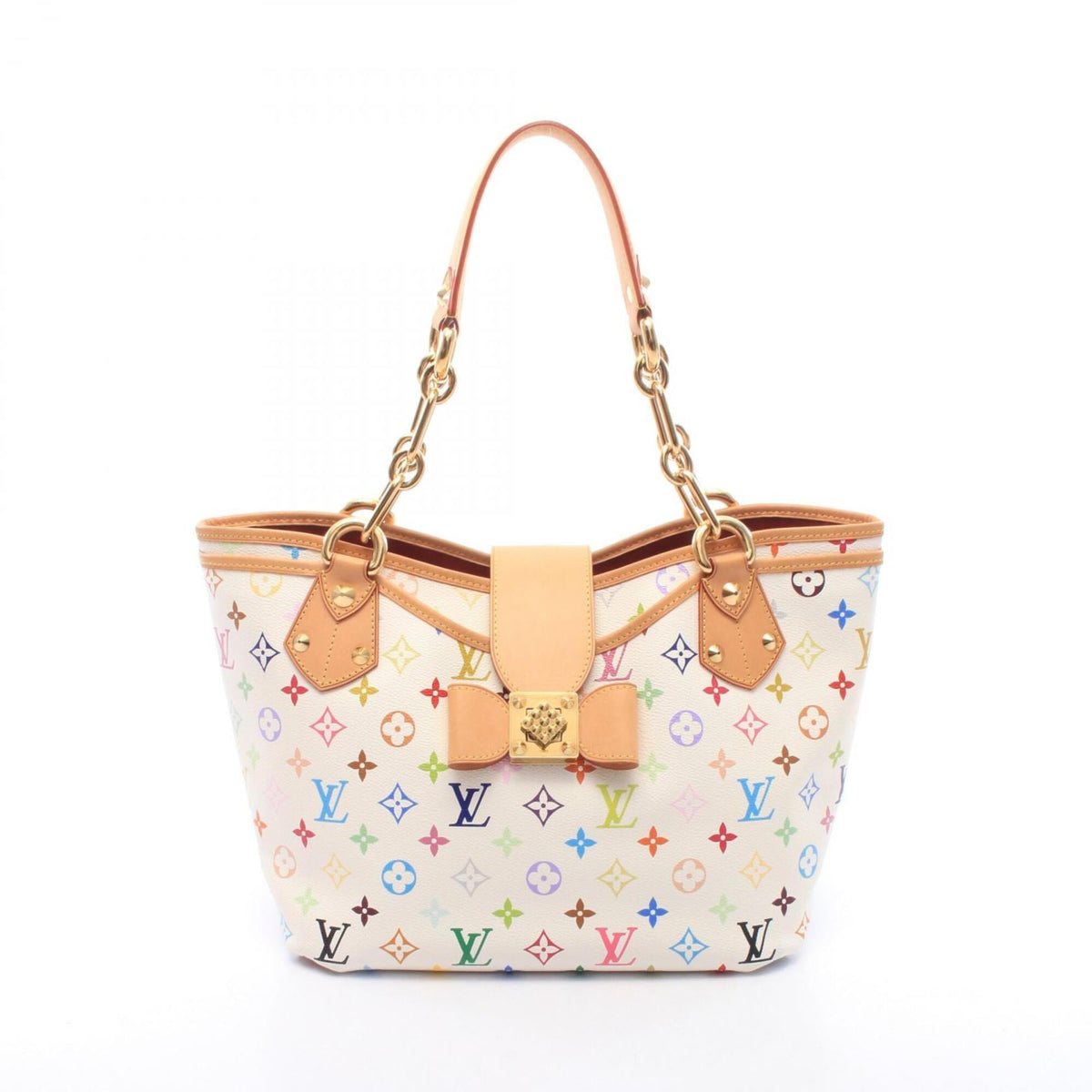 Louis Vuitton Blanc White Monogram Multicolore Pvc Handbag Tote Bag (Pre-Owned)