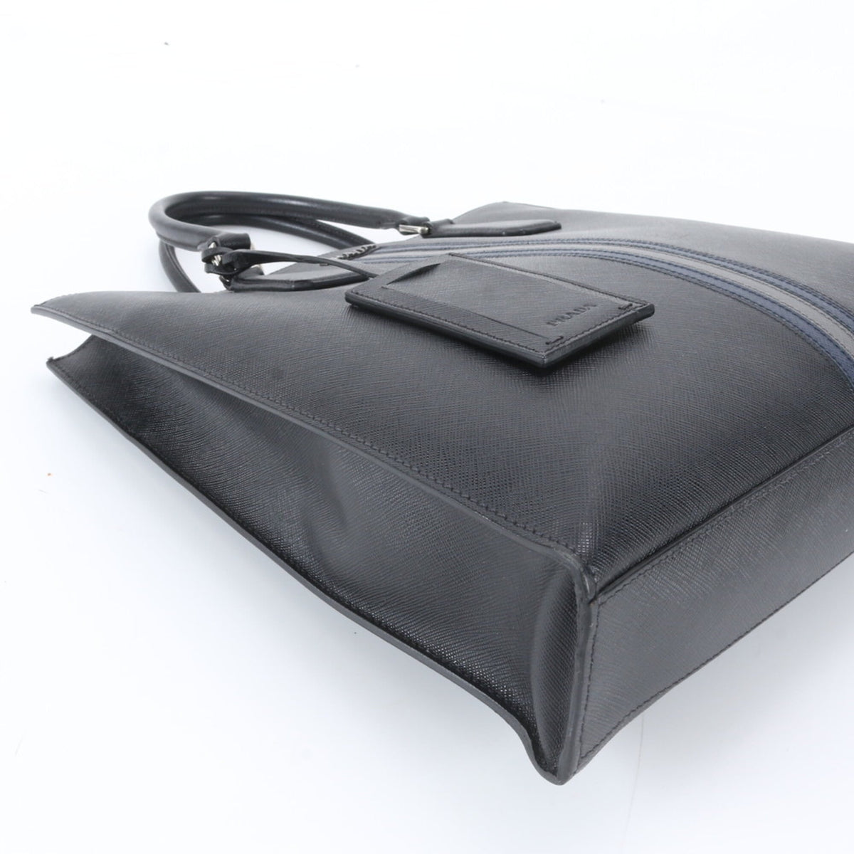 Prada Black Leather Shoulder Bag Tote Bag (Pre-Owned)
