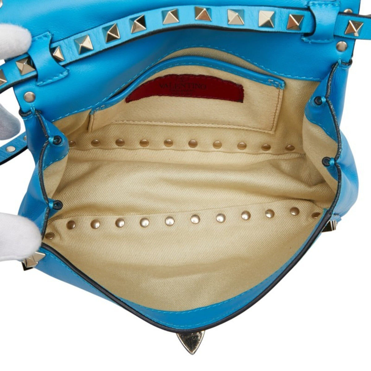 Valentino Blue Leather Shoulder Bag (Pre-Owned)
