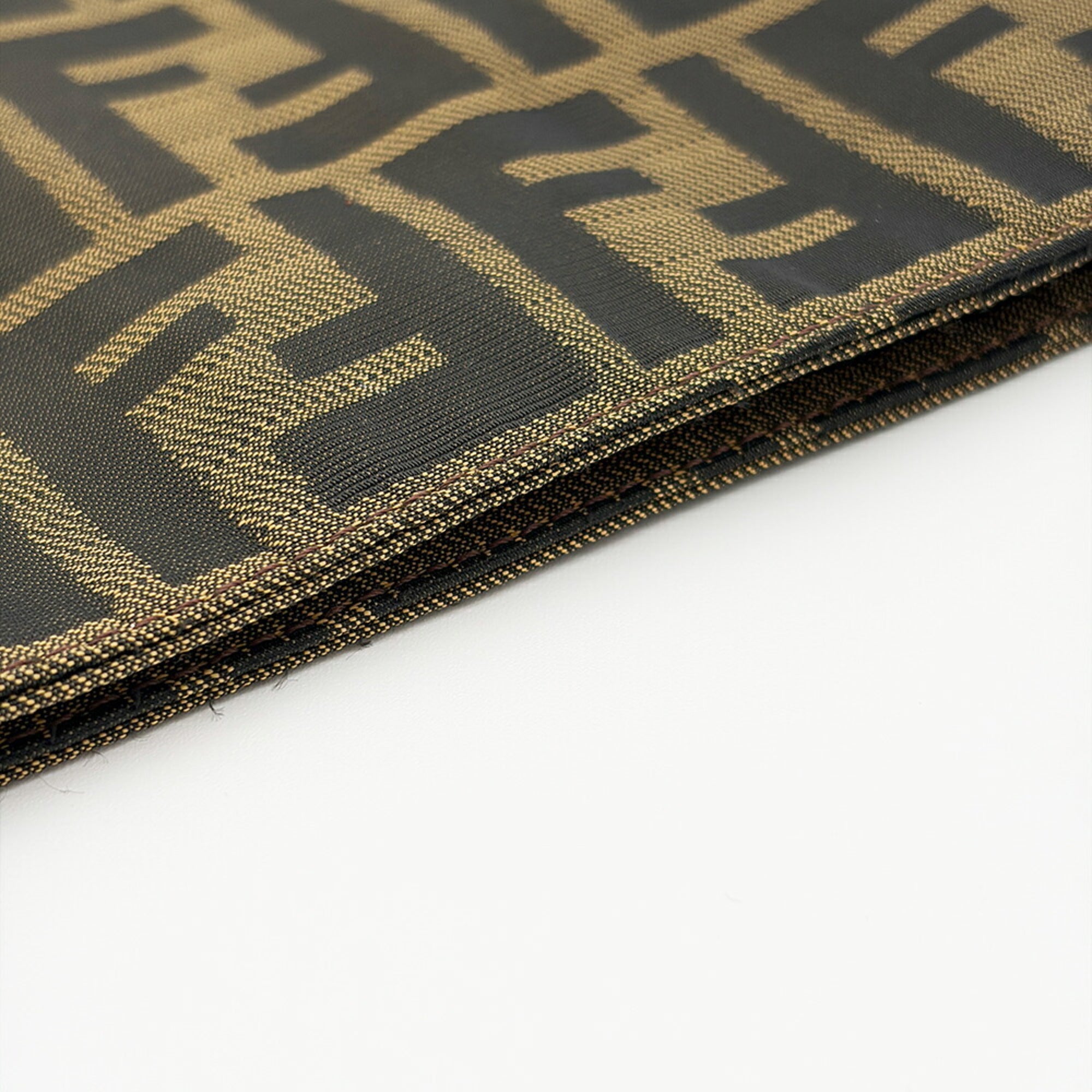 Fendi Dark Brown Canvas Leather Shoulder Bag (Pre-Owned)