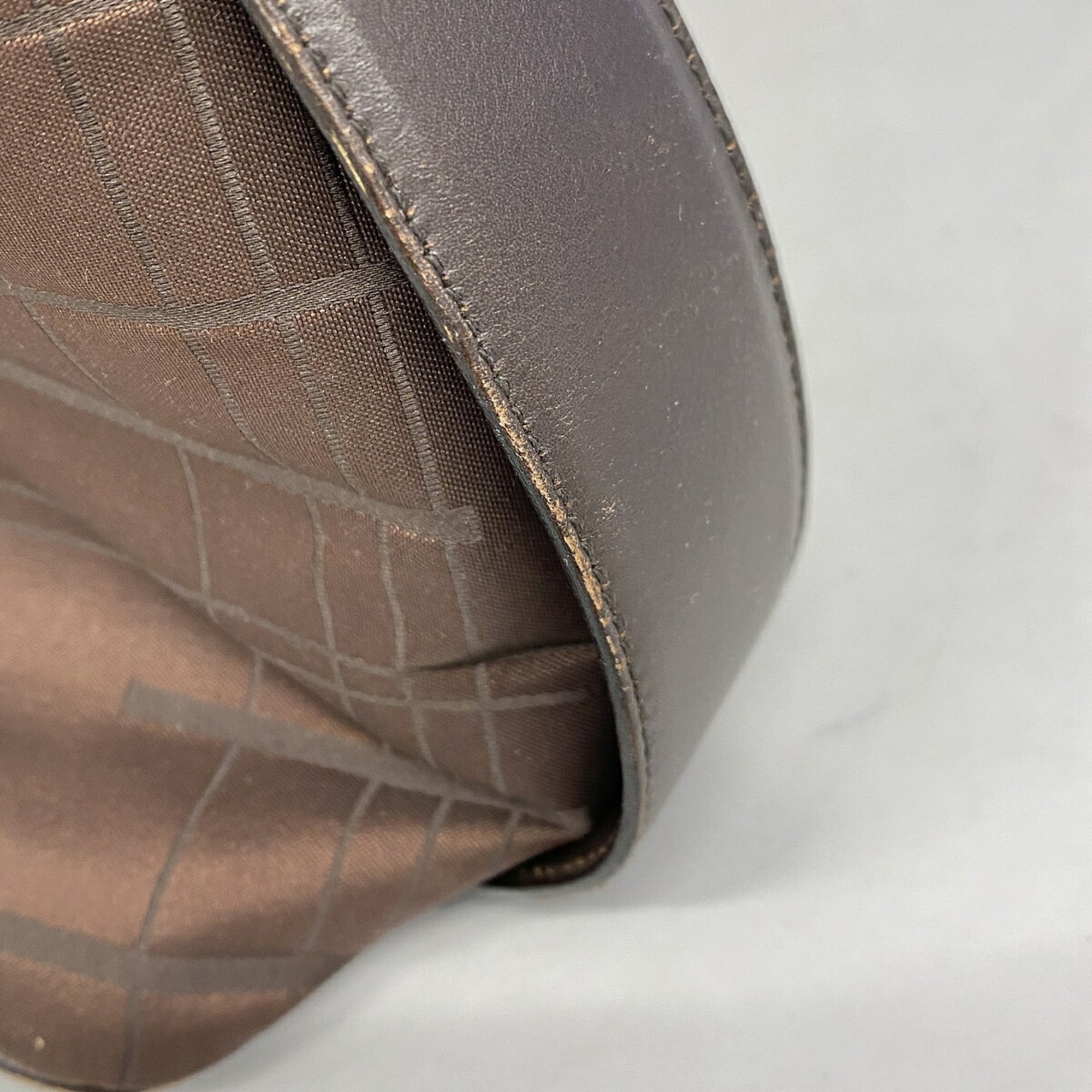 Salvatore Ferragamo Dark Brown Nylon Shoulder Bag (Pre-Owned)