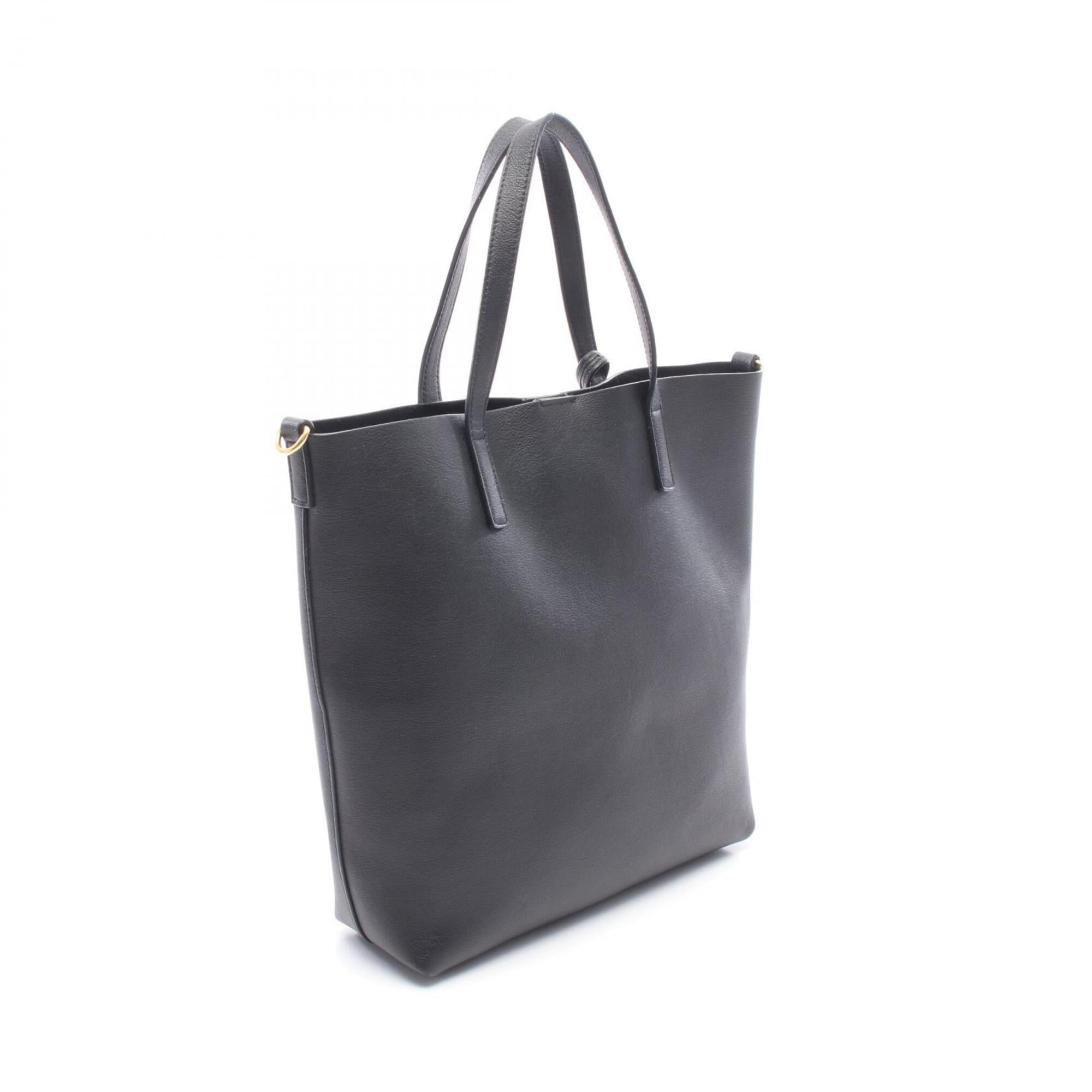 Saint Laurent Black Leather Handbag Tote Bag (Pre-Owned)