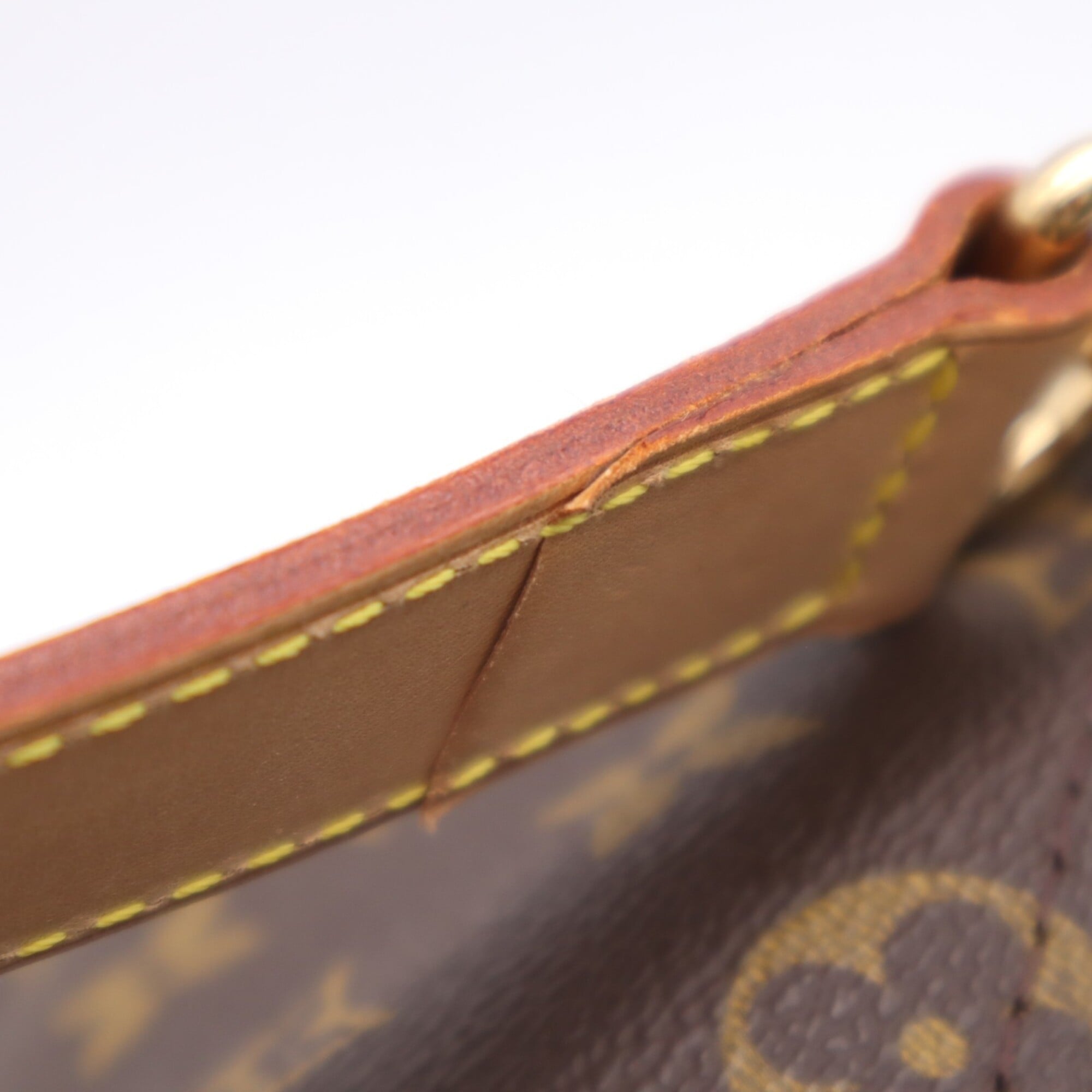 Louis Vuitton Beige Brown Coated Canvas Boston Bag (Pre-Owned)