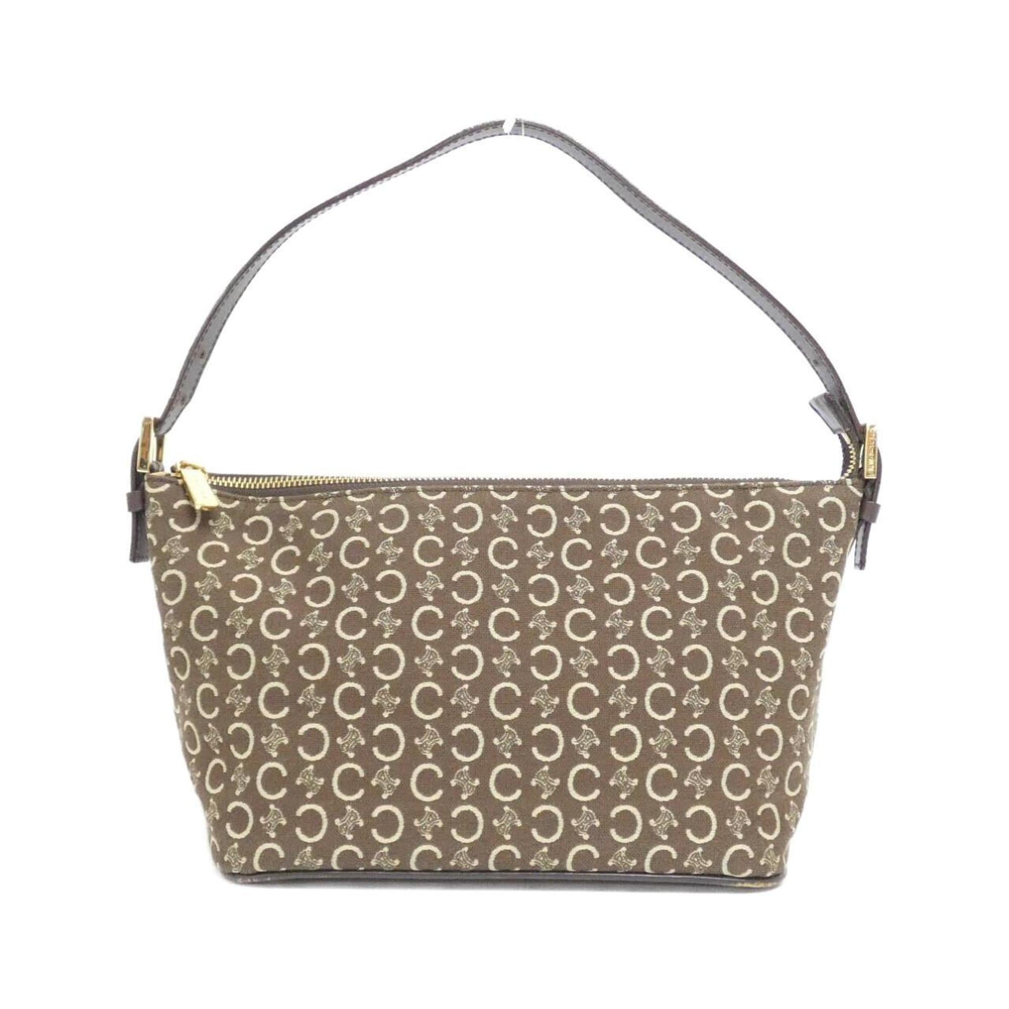 Celine Brown Canvas Shoulder Bag (Pre-Owned)
