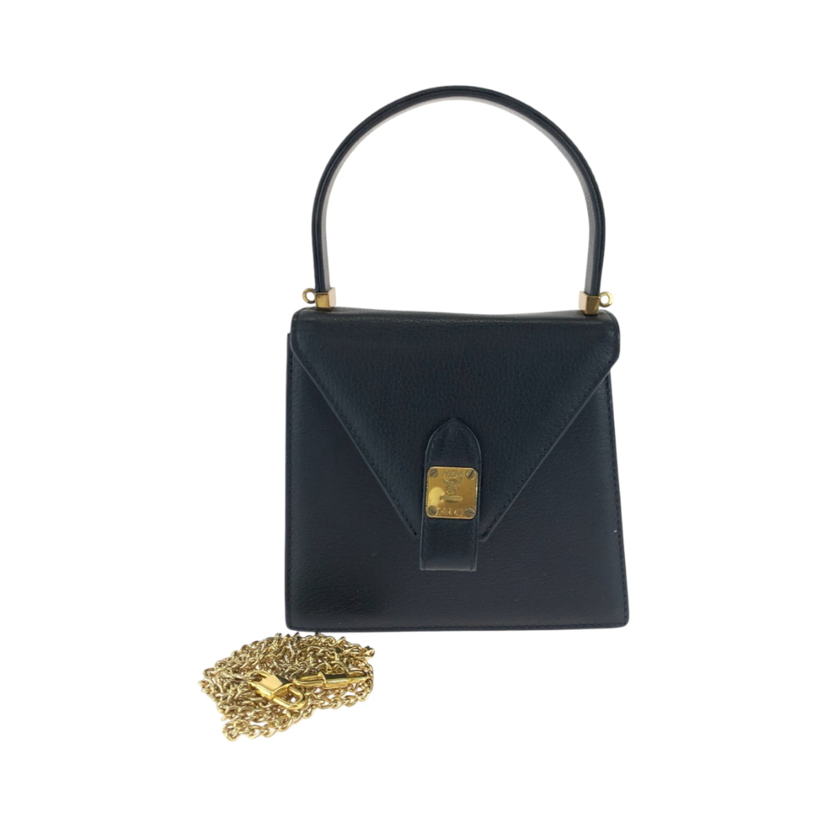 Mcm Black Leather Handbag Shoulder Bag (Pre-Owned)
