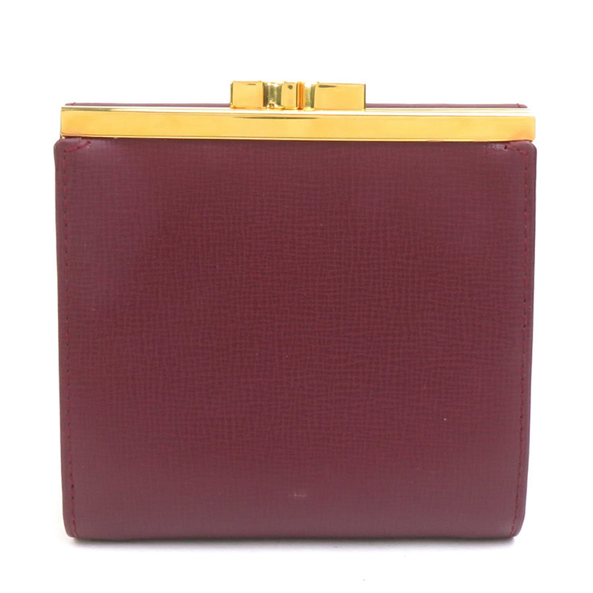 Cartier Bordeaux Leather Wallet (Tri-Fold) (Pre-Owned)