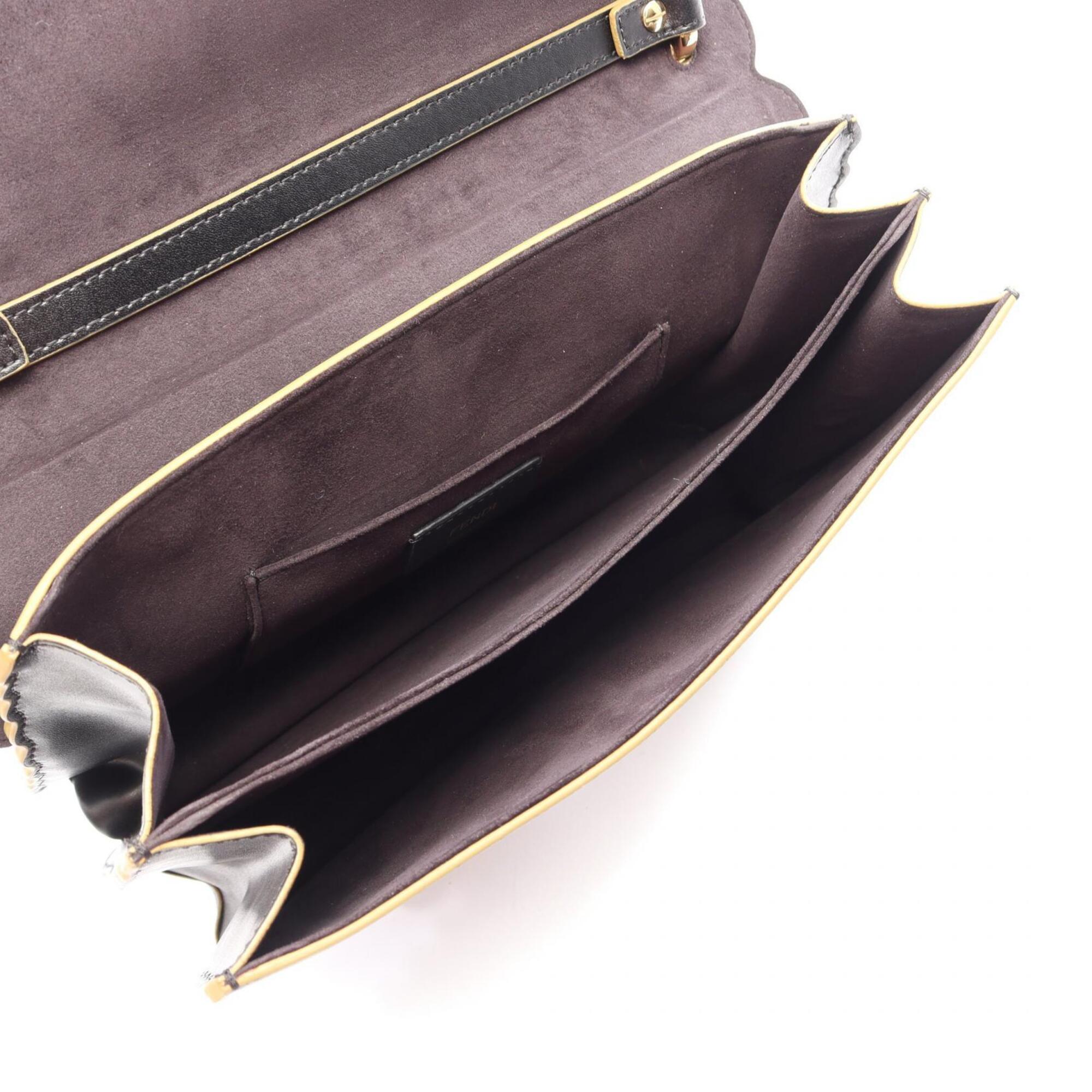 Fendi Black Leather Handbag Shoulder Bag (Pre-Owned)