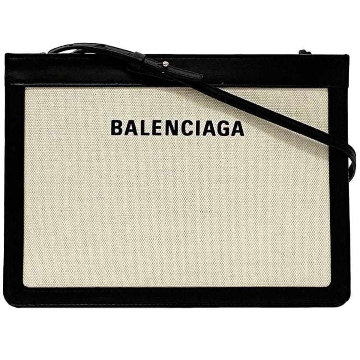 Balenciaga Black White Canvas Shoulder Bag (Pre-Owned)