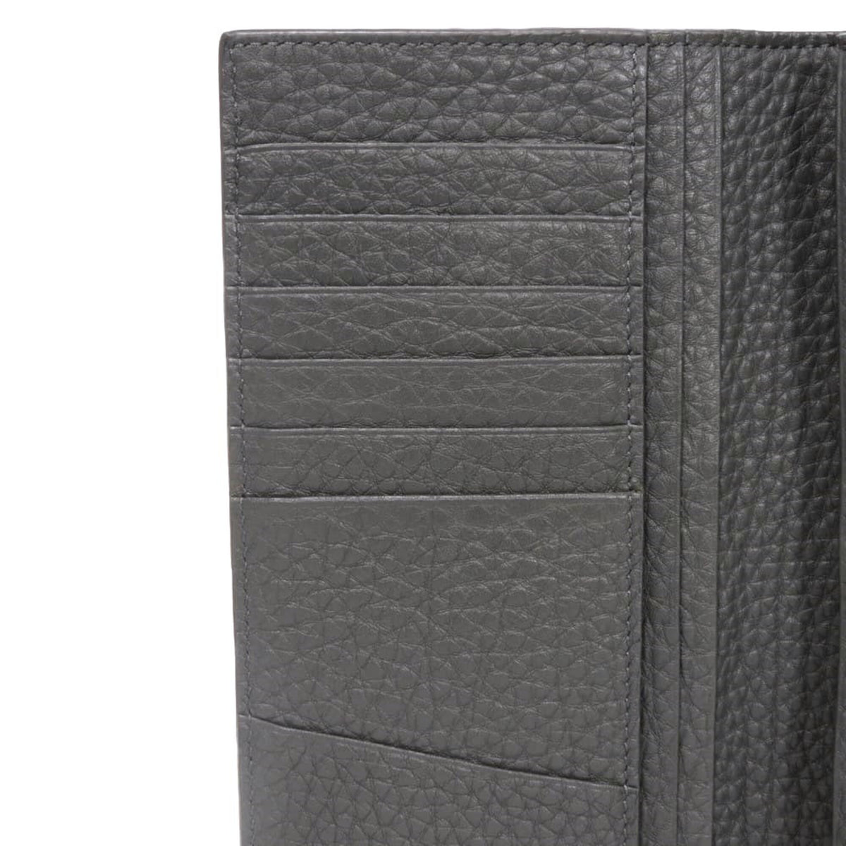 Fendi Gray Leather Long Wallet (Bi-Fold) (Pre-Owned)