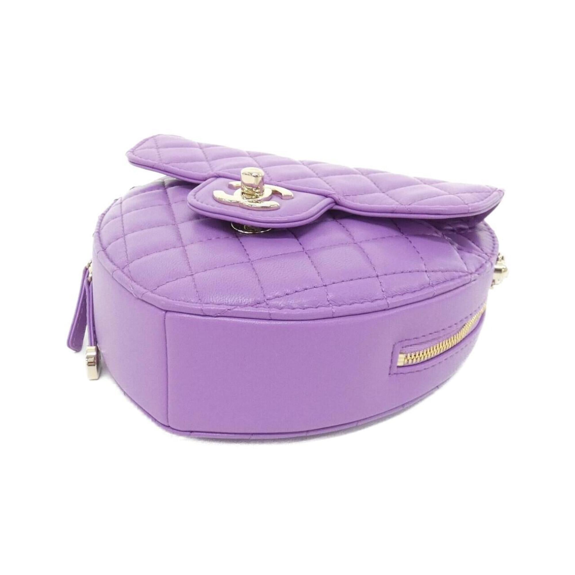 Chanel Purple Leather Shoulder Bag (Pre-Owned)