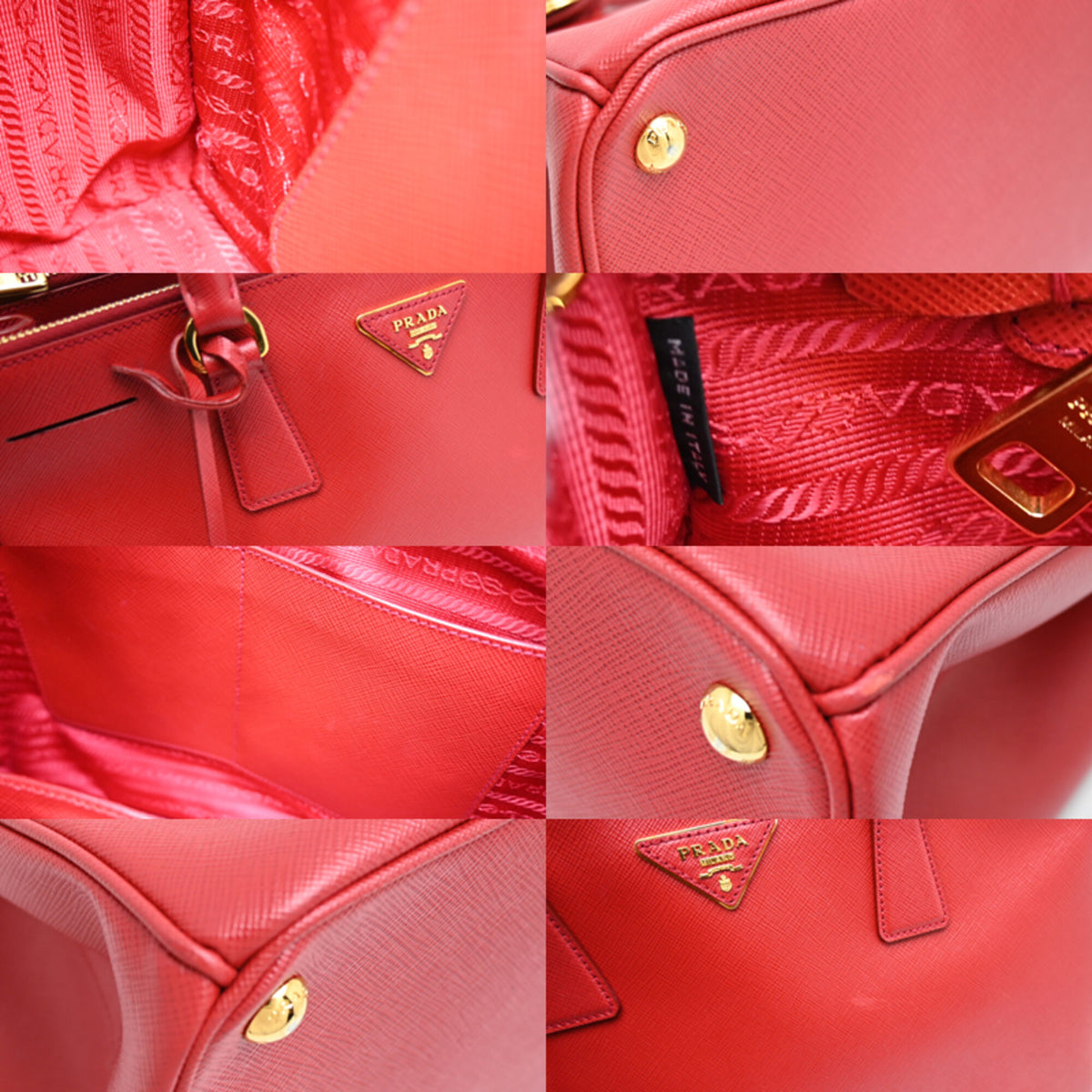 Prada Fuoco Red Color Leather Handbag (Pre-Owned)