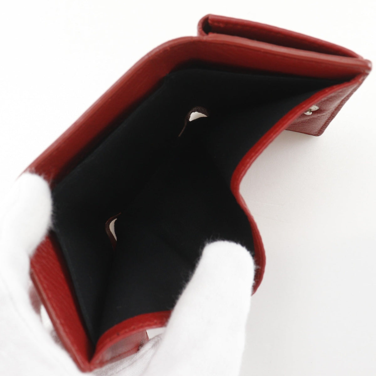 Balenciaga Red Color Leather Wallet (Tri-Fold) (Pre-Owned)