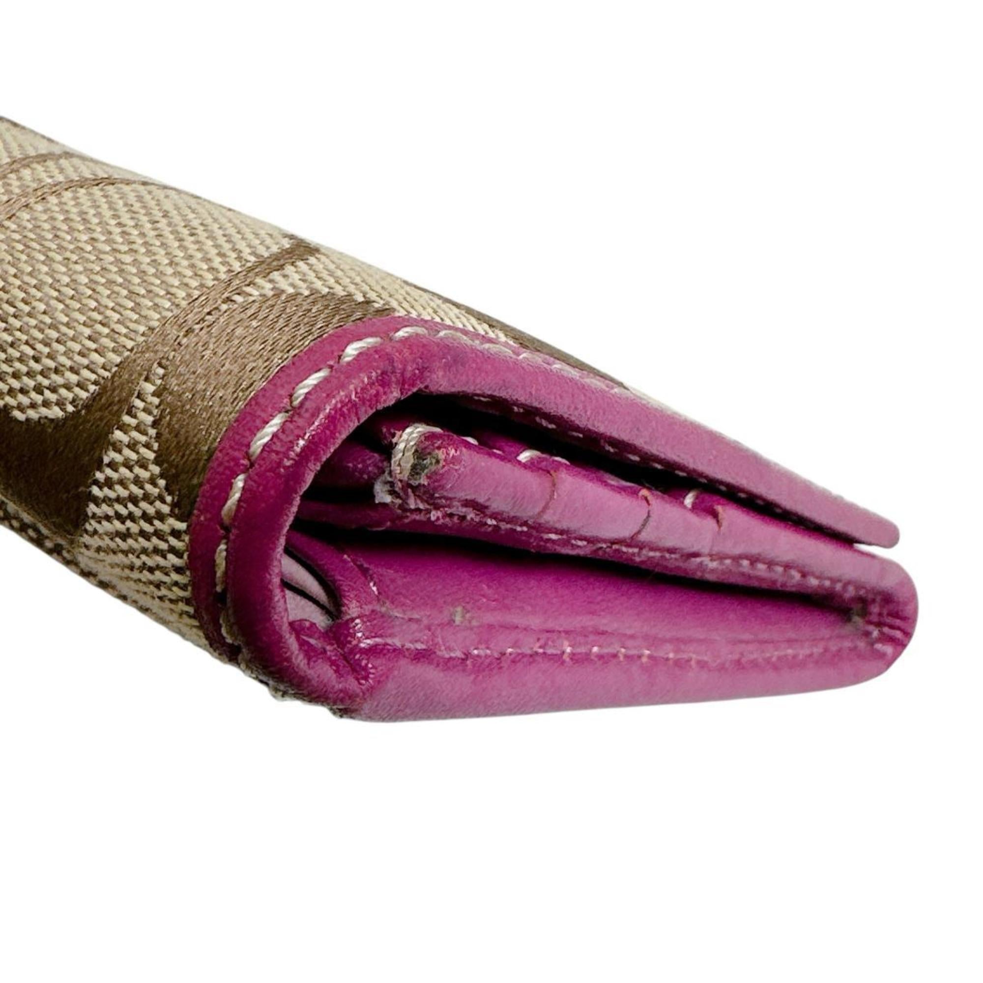 Coach Brown Purple Signature Line Long Wallet (Bi-Fold) (Pre-Owned)