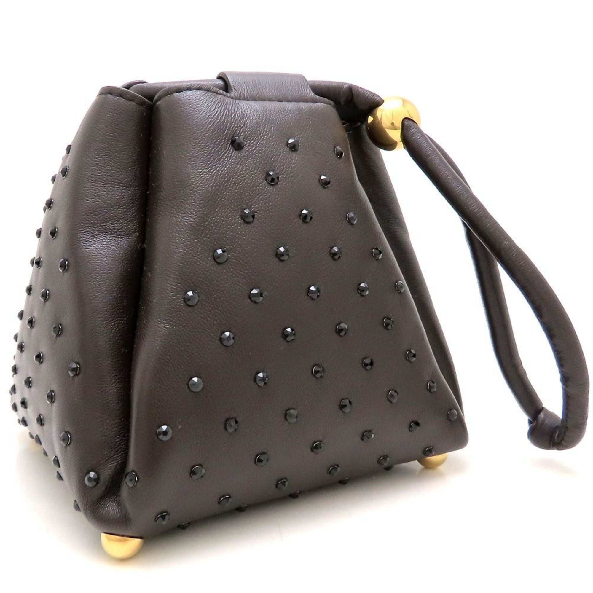 Bottega Veneta Dark Brown Leather Handbag (Pre-Owned)