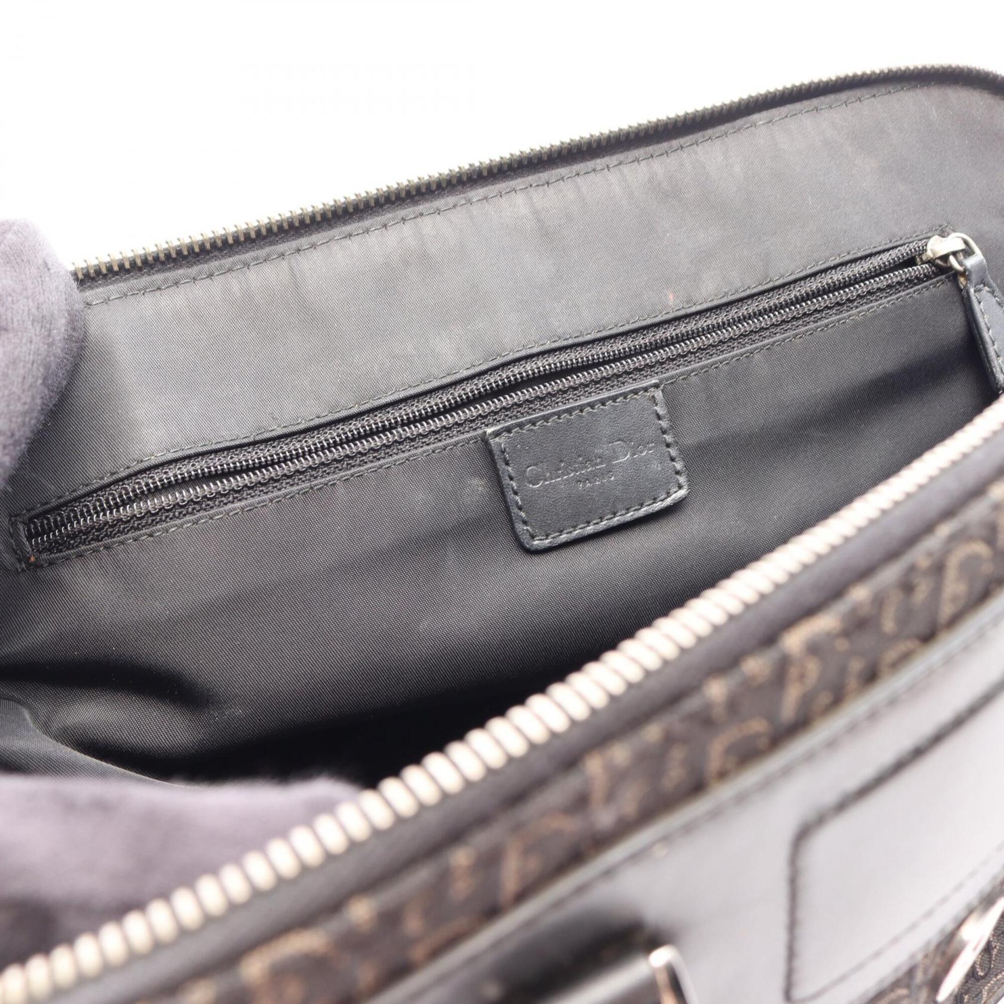 Christian Dior Black Canvas Leather Handbag (Pre-Owned)