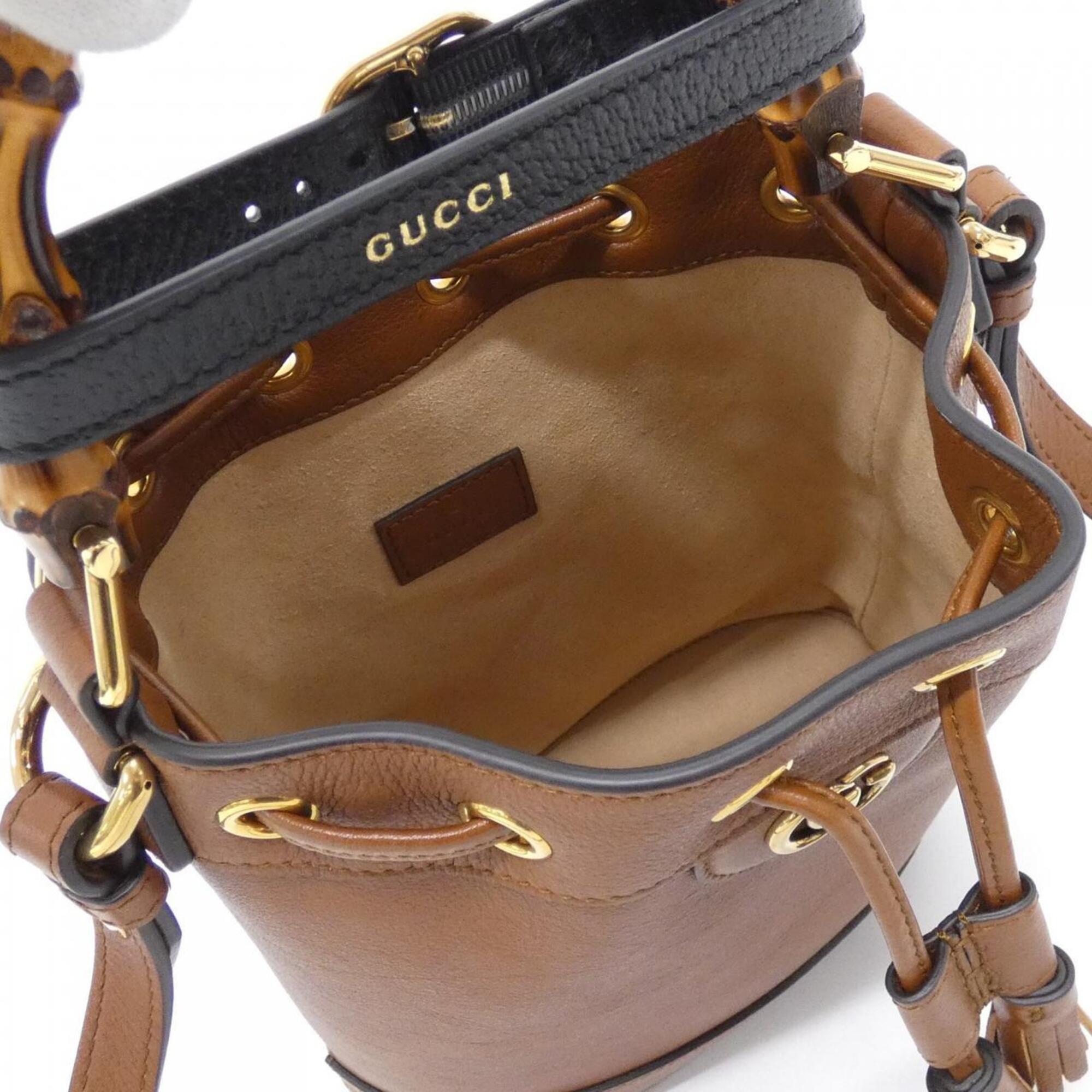 Gucci Brown Leather Handbag (Pre-Owned)