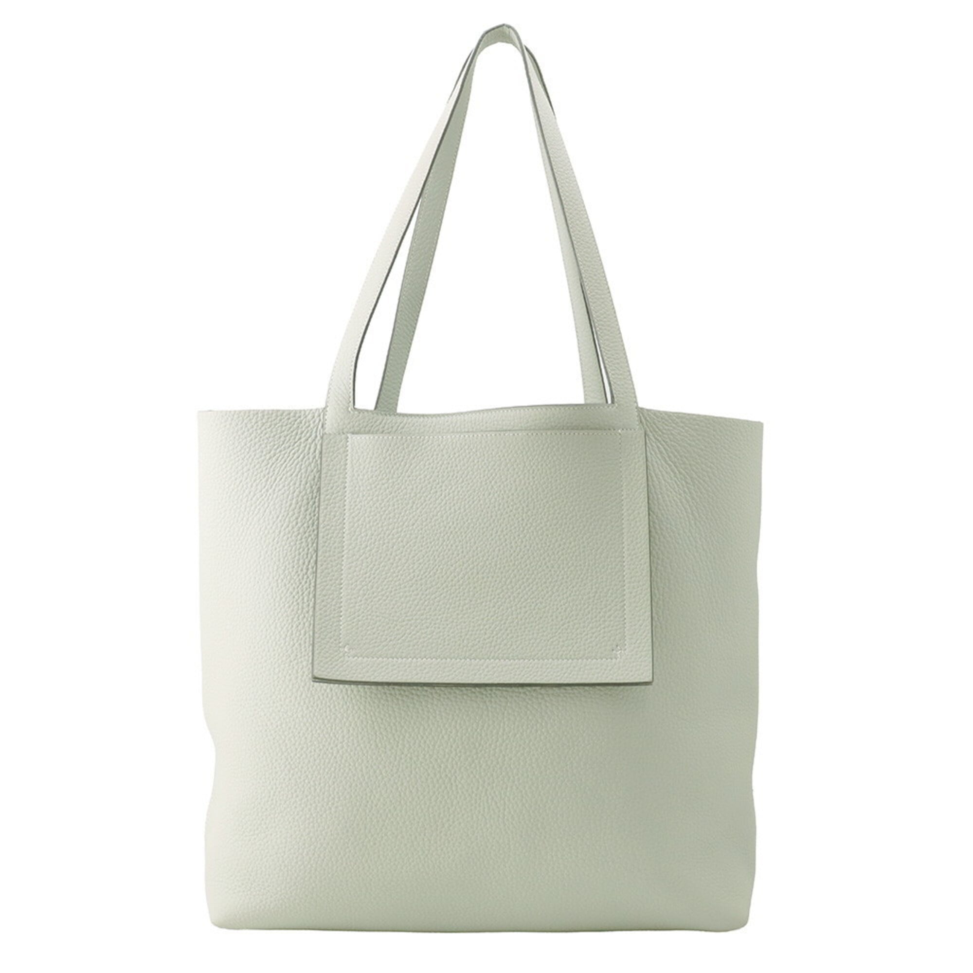Hermes Light Gray Light Green Taurillon Clemence Leather Handbag Tote Bag (Pre-Owned)