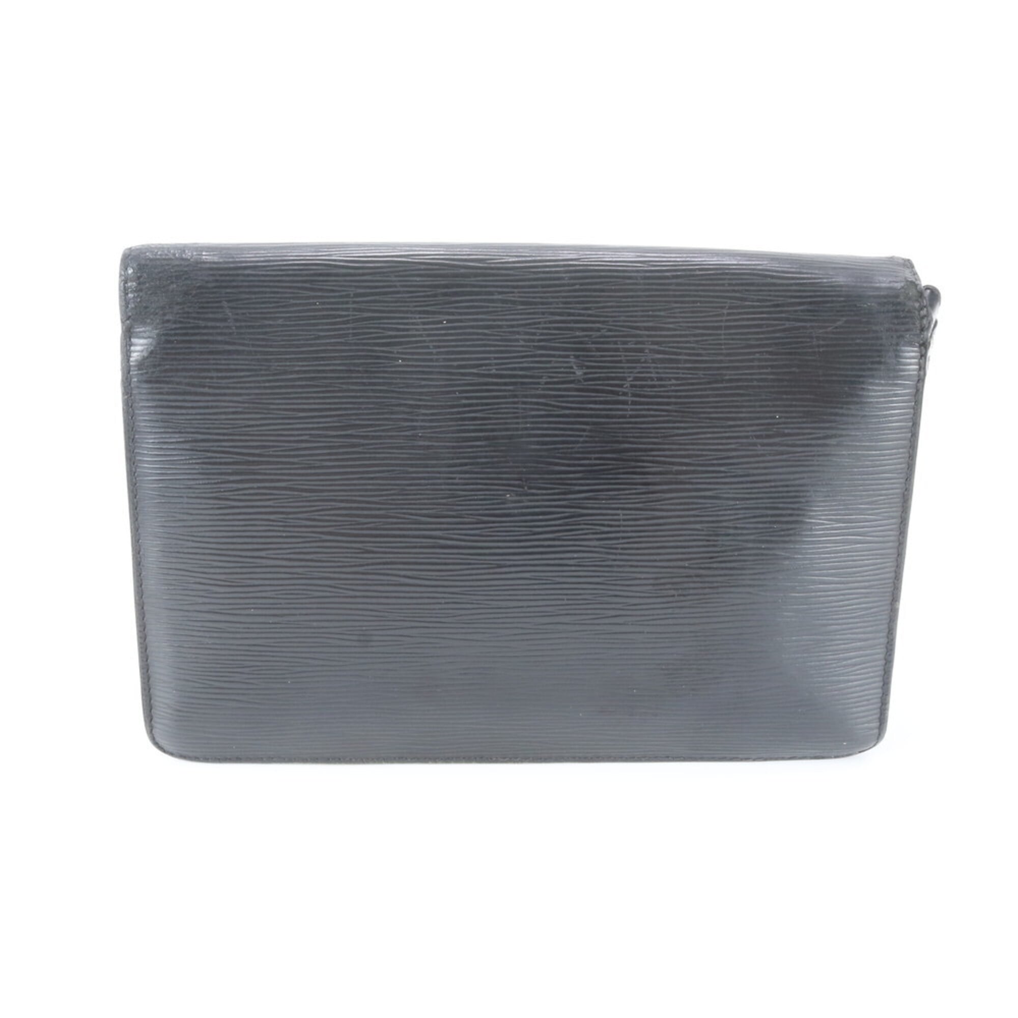 Louis Vuitton Noir Leather Handbag Pochette Pouch (Pre-Owned)