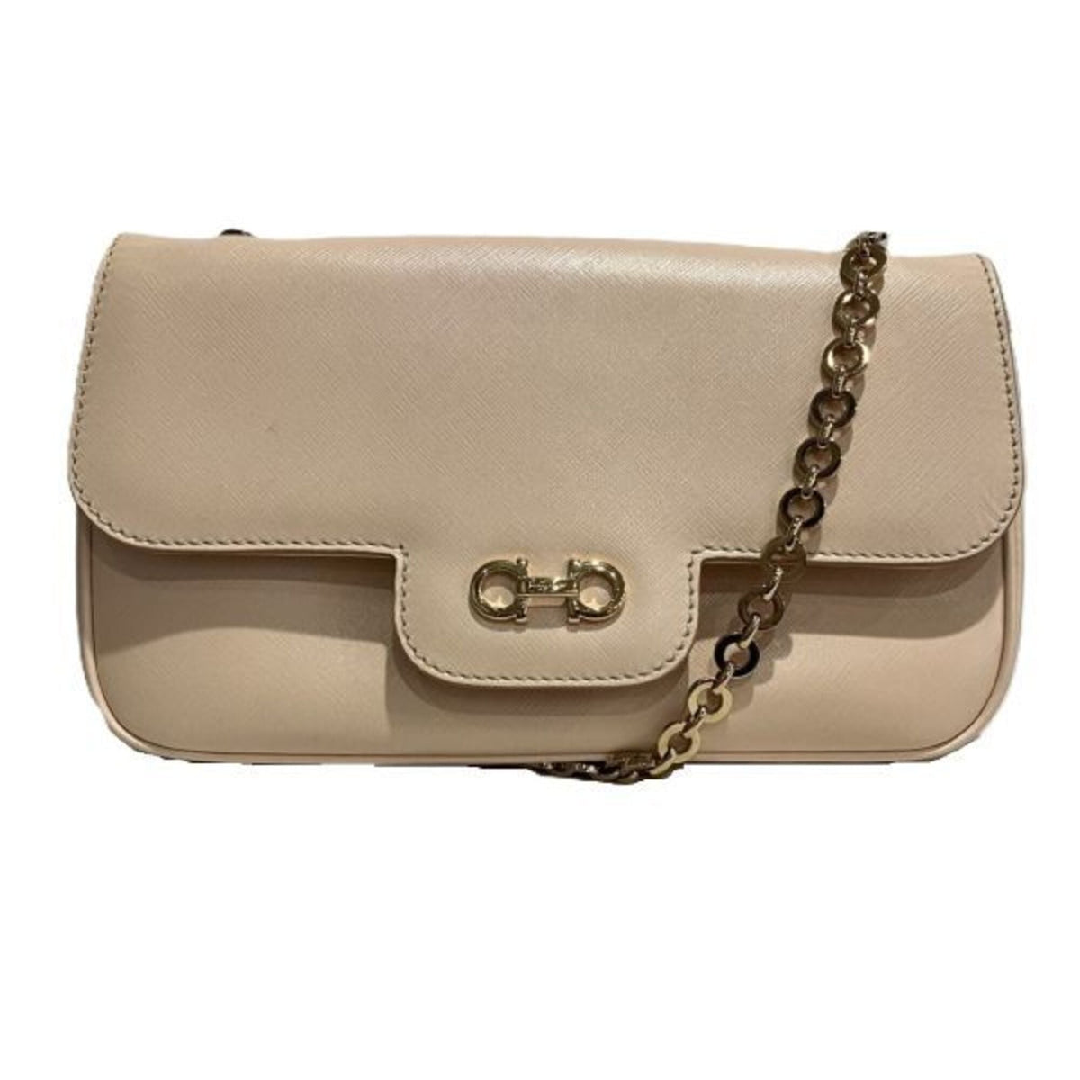 Salvatore Ferragamo Pink Beige Leather Handbag (Pre-Owned)