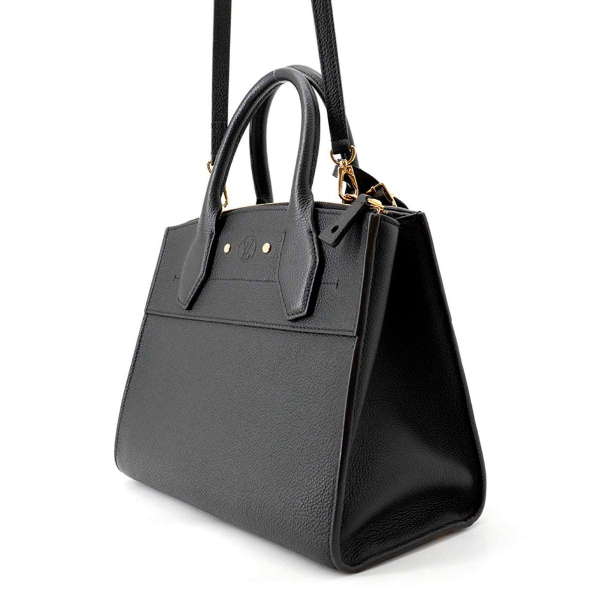 Louis Vuitton Black Noir Leather Handbag Shoulder Bag (Pre-Owned)