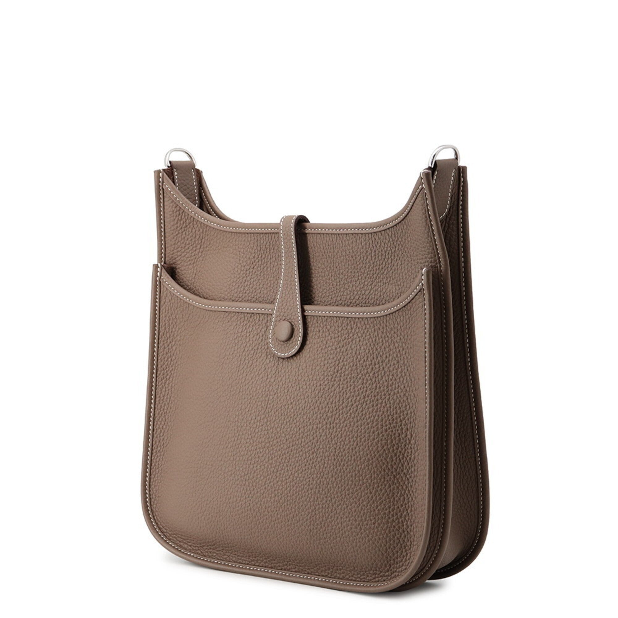 Hermes Etoupe Gray Taurillon Clemence Leather Handbag Shoulder Bag (Pre-Owned)