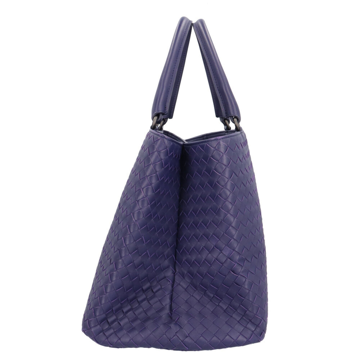 Bottega Veneta Purple Leather Handbag Tote Bag (Pre-Owned)