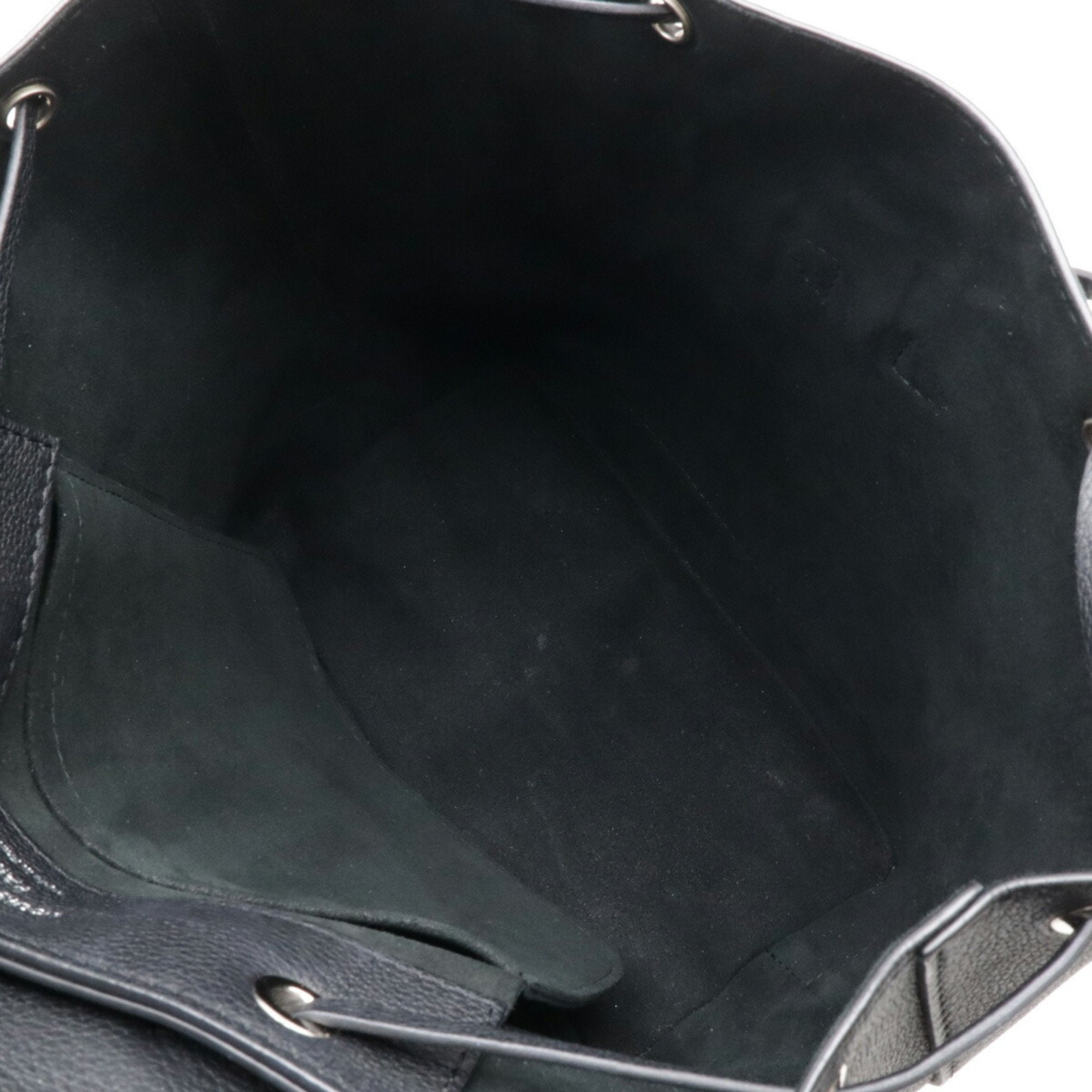 Louis Vuitton Noir Leather Backpack (Pre-Owned)
