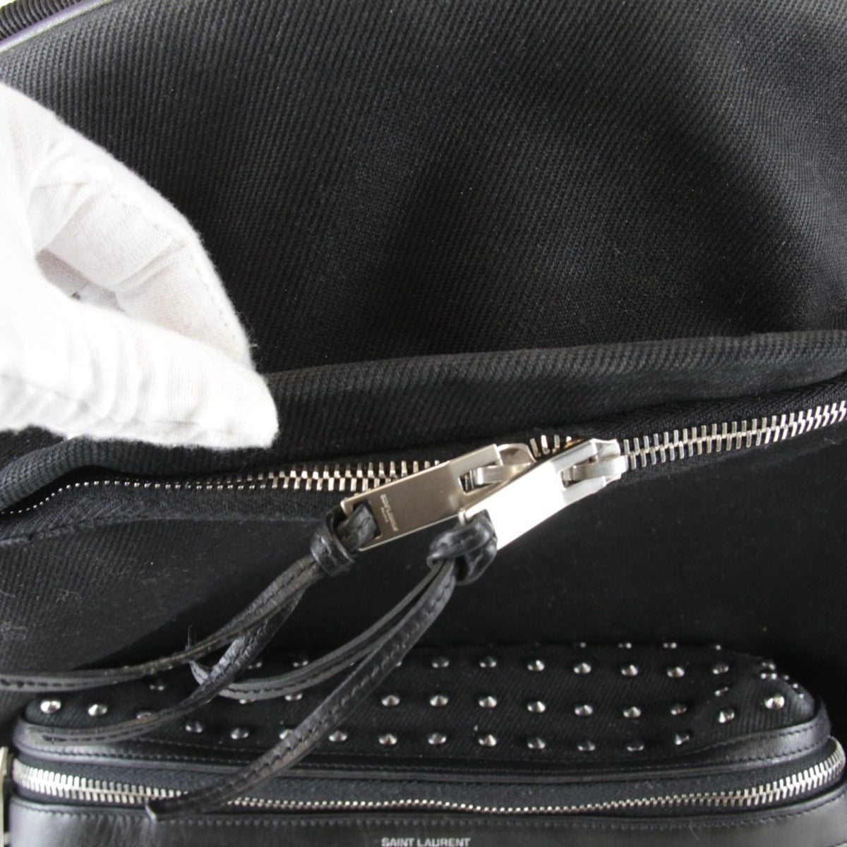 Yves Saint Laurent Black Cotton Canvas Backpack (Pre-Owned)